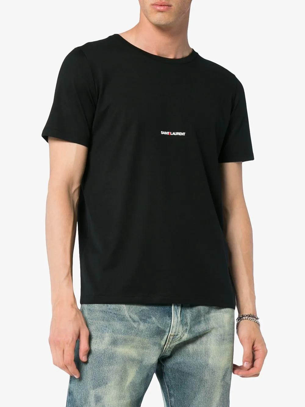 Maglietta di cotone di Saint Laurent Logo