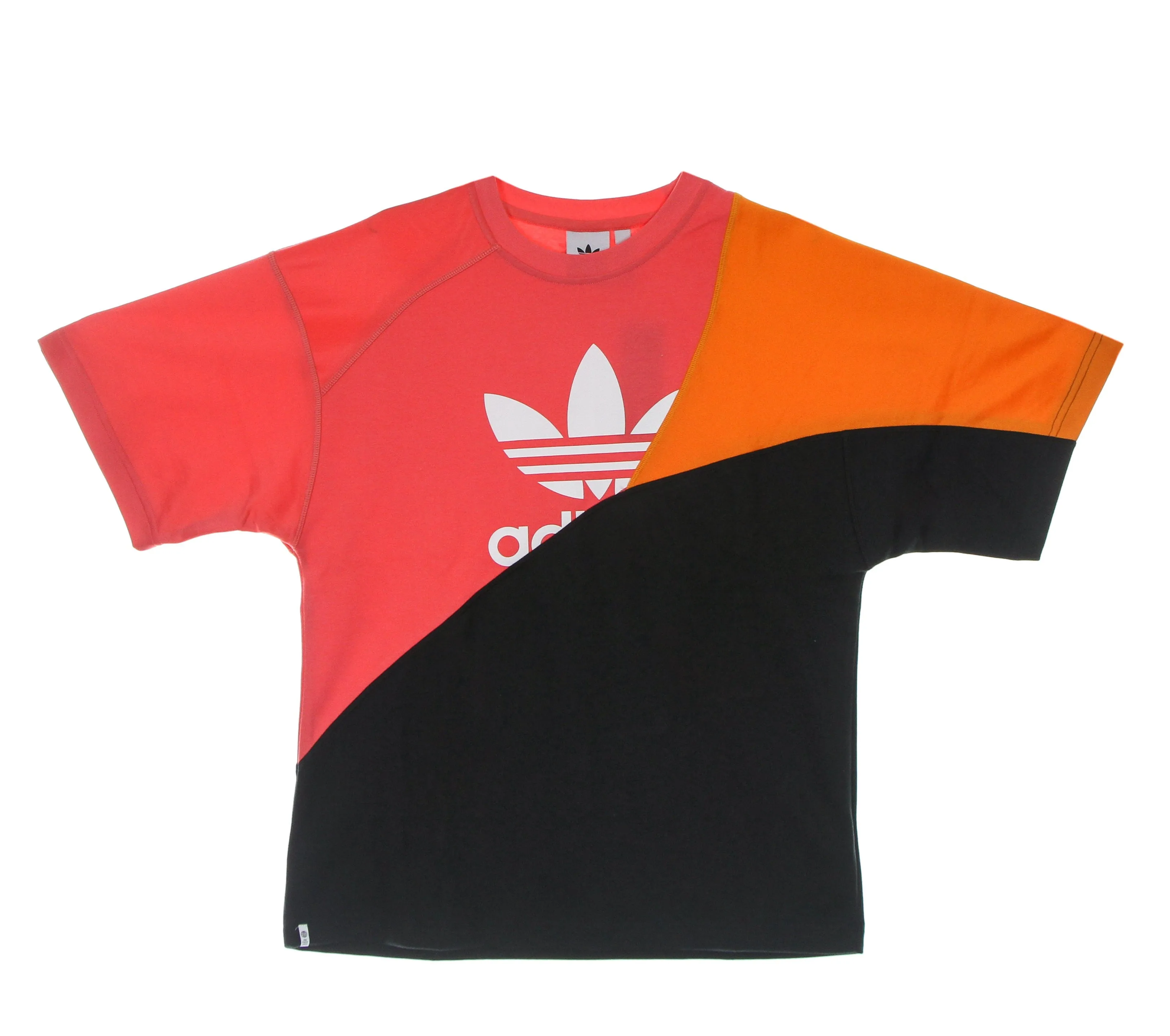 Maglietta Uomo Adicolor Colorblock Tee Black/semi Turbo/bright Orange