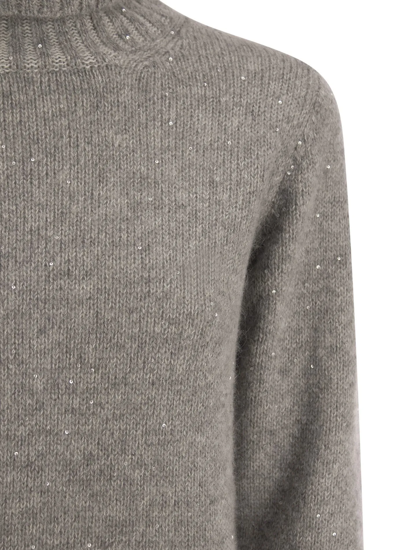 Maglione collo alto con paillettes