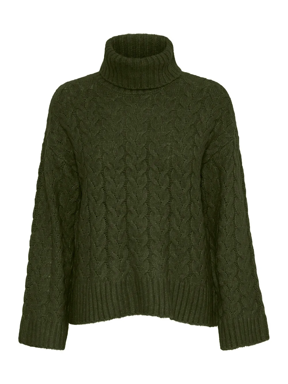 Maglione Donna Verde con trecce