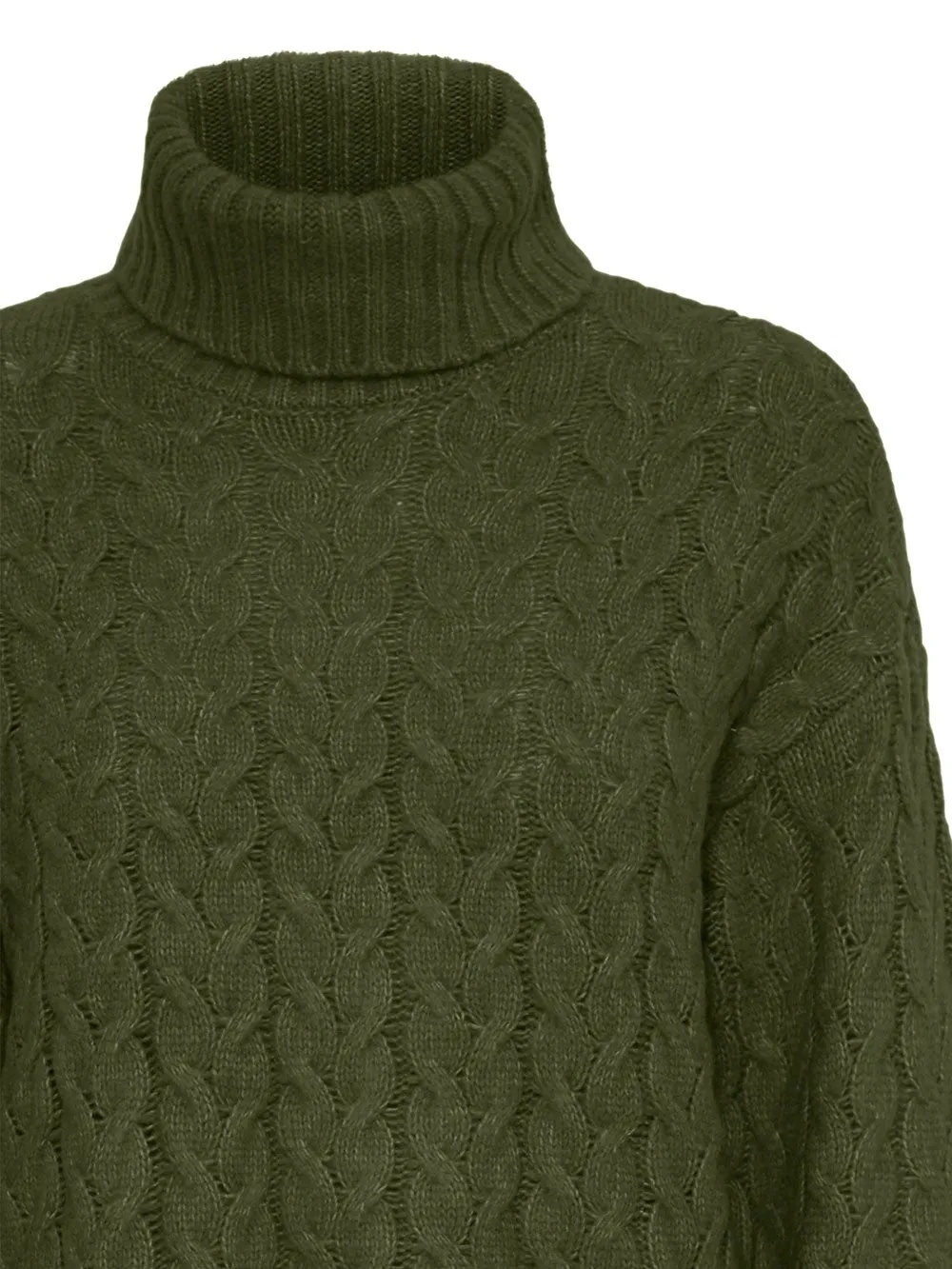 Maglione Donna Verde con trecce