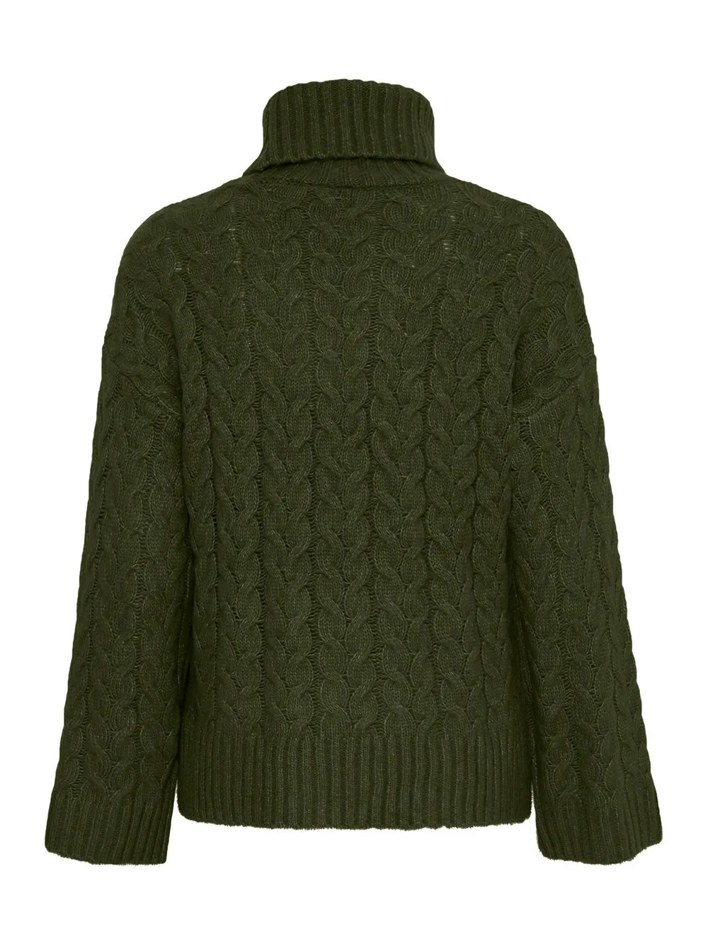 Maglione Donna Verde con trecce