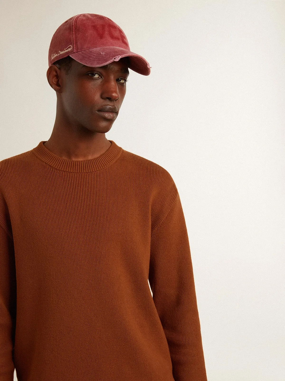 Maglione girocollo da uomo con logo sul retro