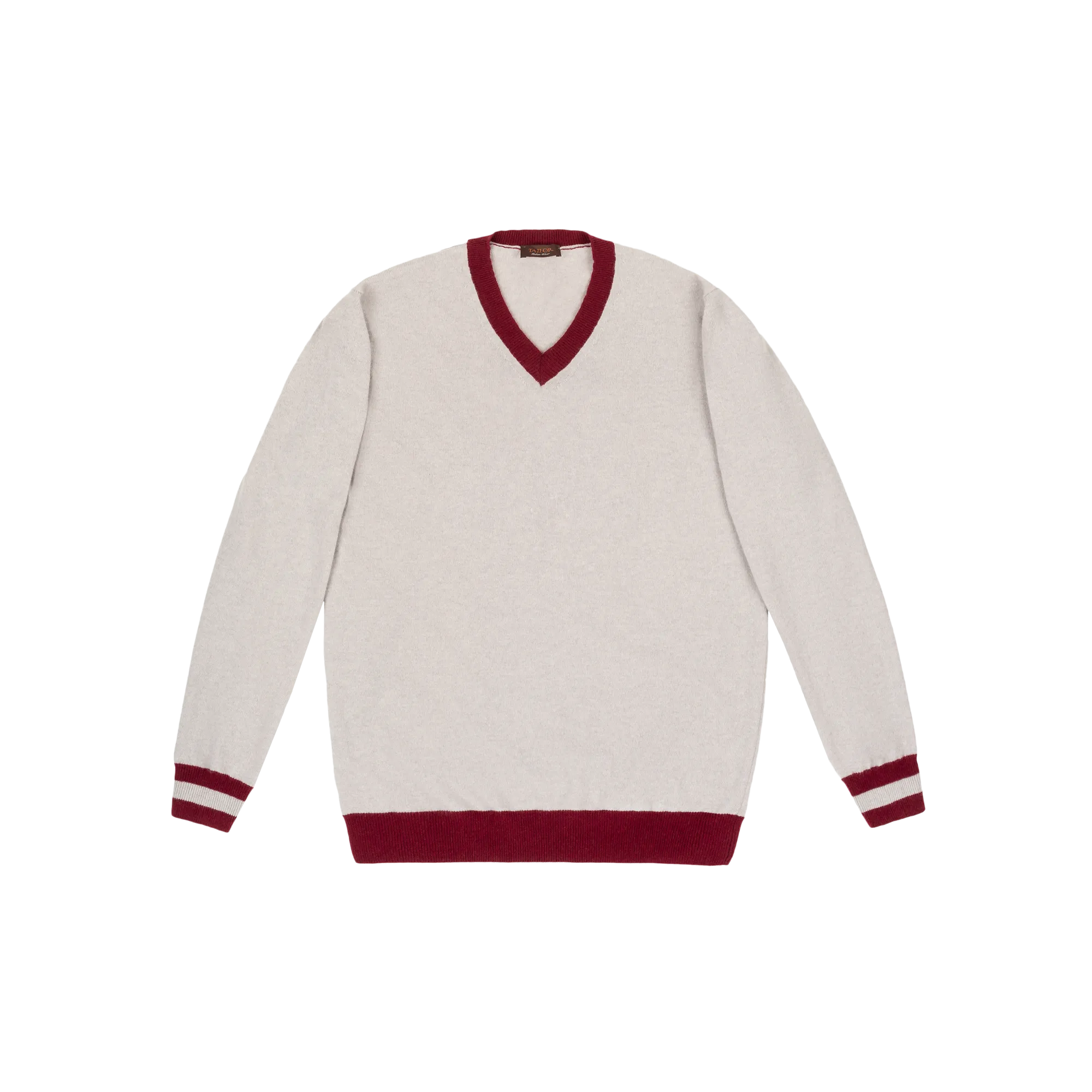 Maglione Scollo a V Grigio