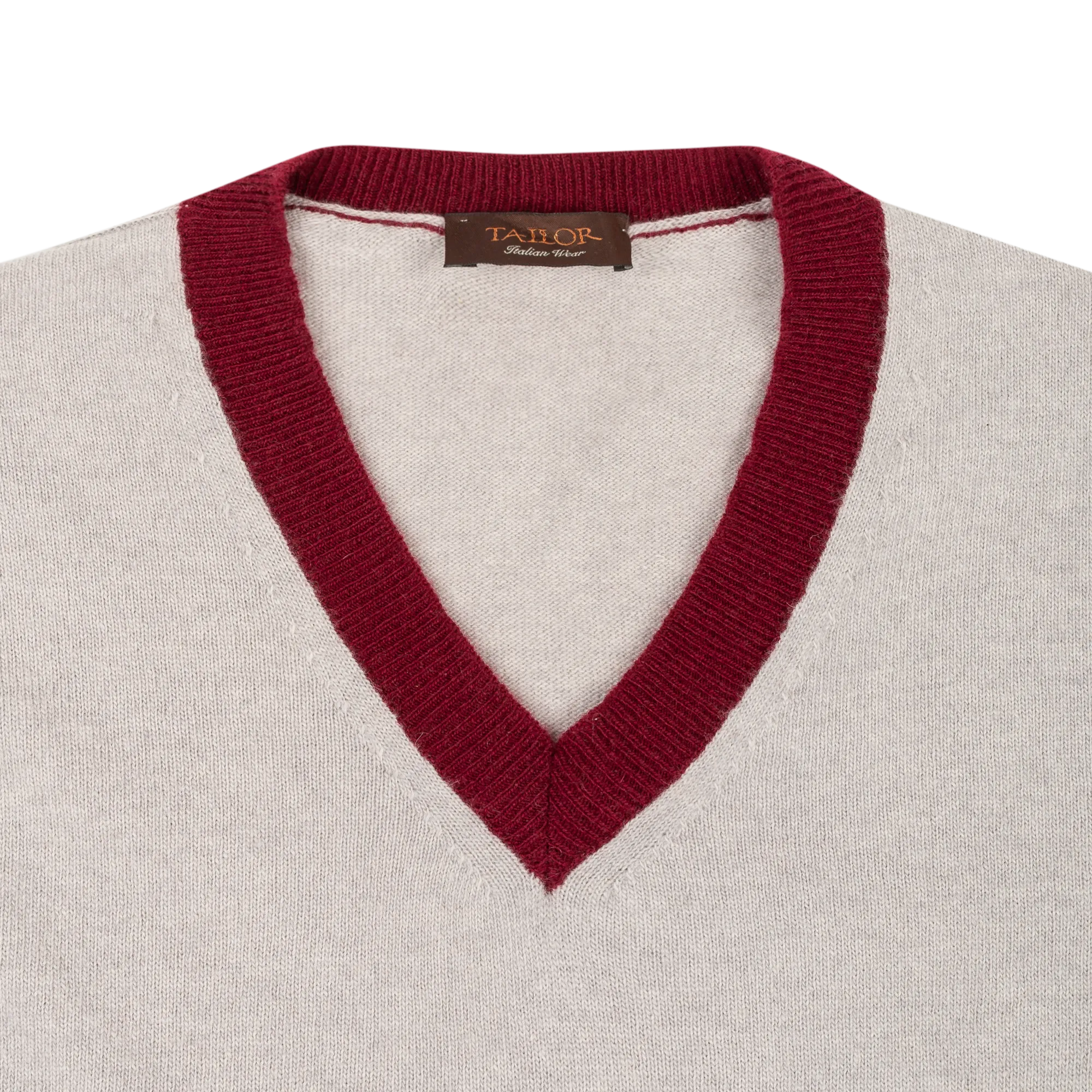 Maglione Scollo a V Grigio