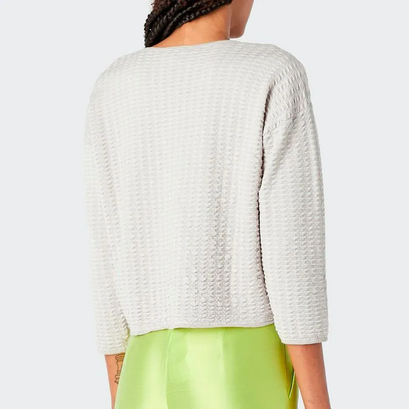 Maglione scollo V effetto 3D 