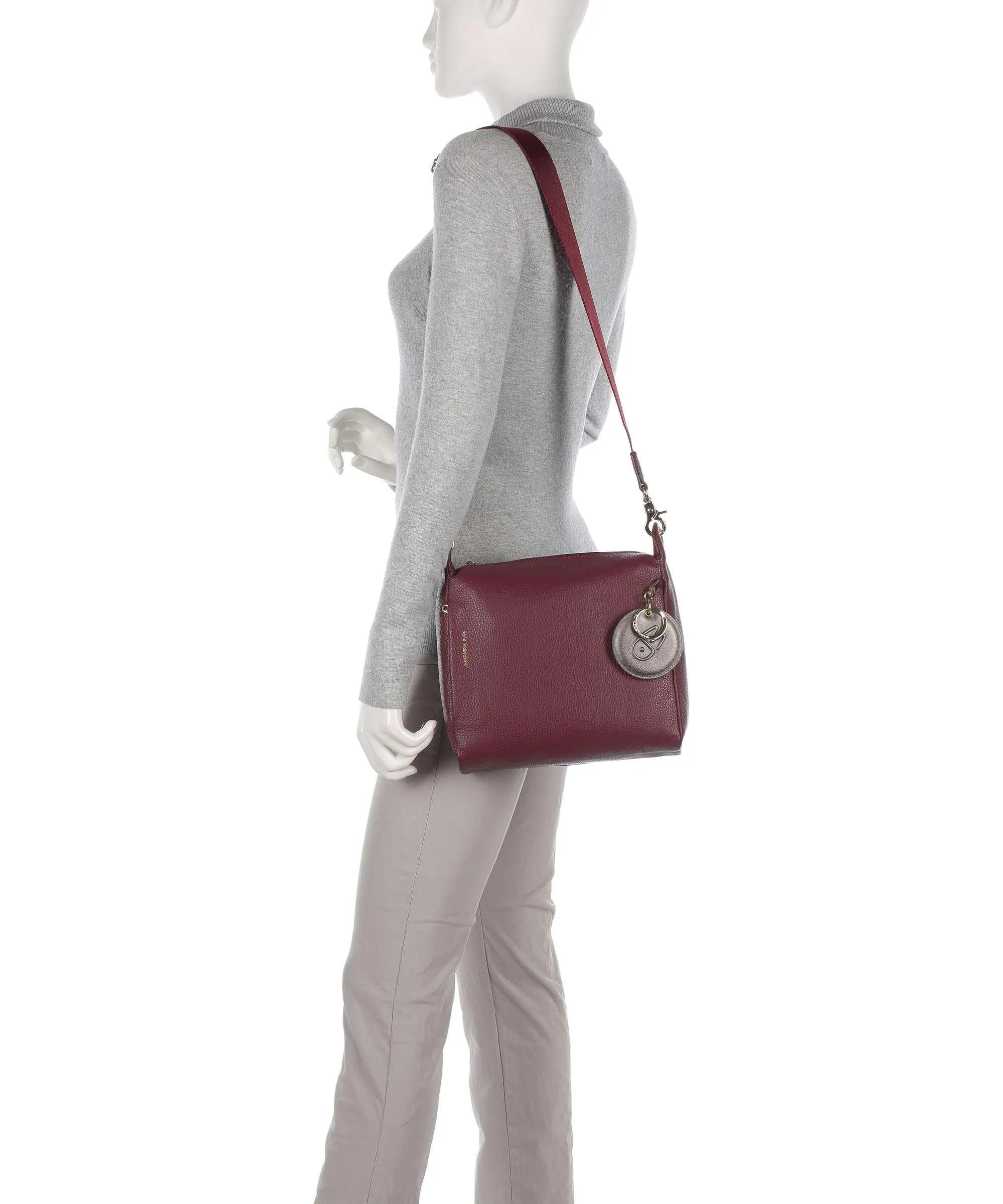  Mandarina Duck Mellow Leather Borsa a tracolla pelle di vitello grana rosso scuro  