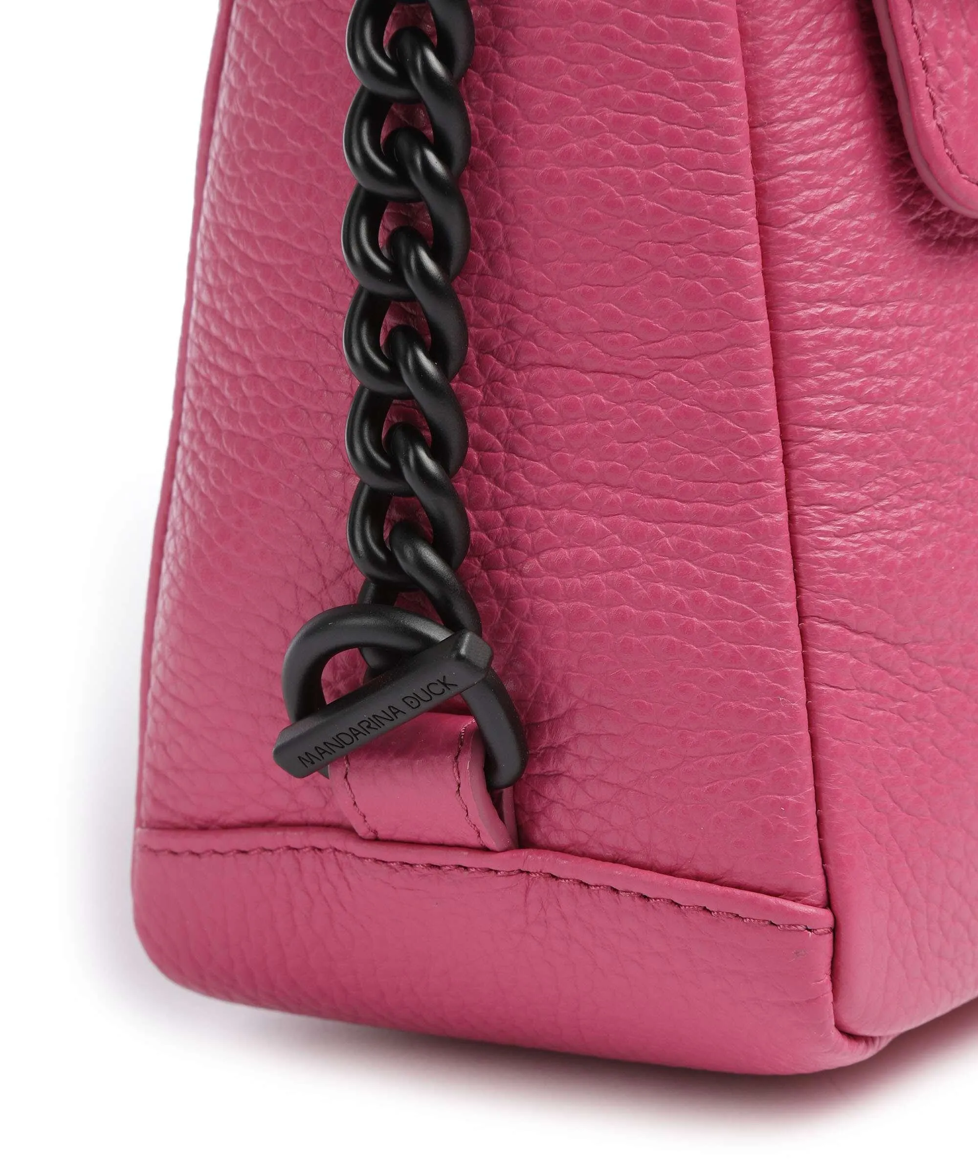  Mandarina Duck Mellow Neon Borsa a spalla pelle di vitello grana pink  