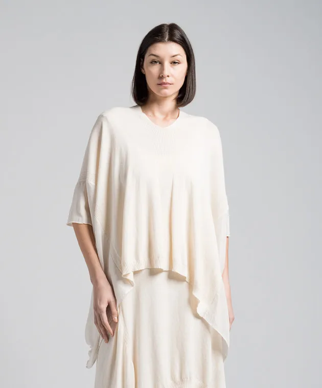 Masnada Maglione beige con seta 76PM07