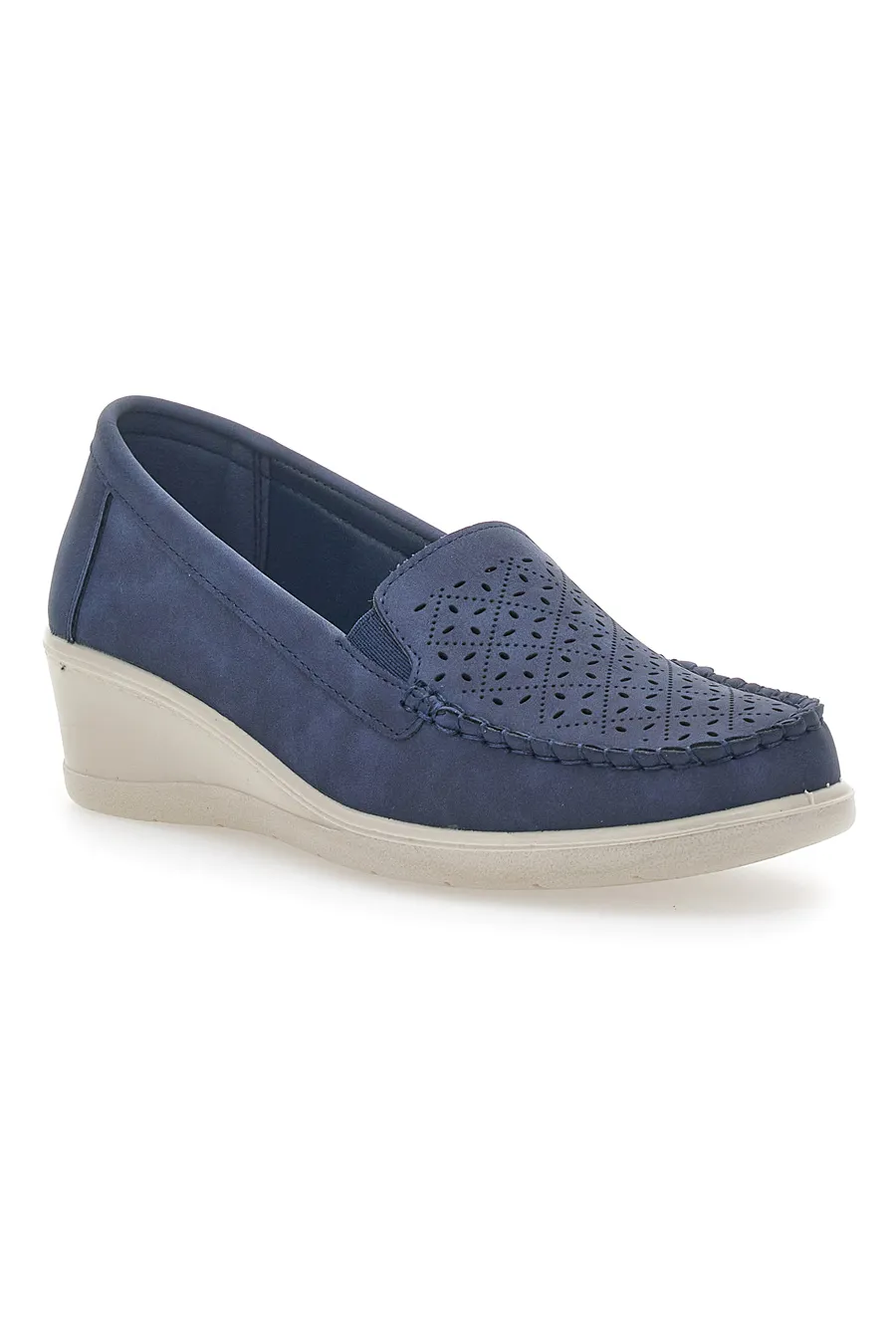 Mocassini con Zeppa Blu Navy Prima Riga 4320