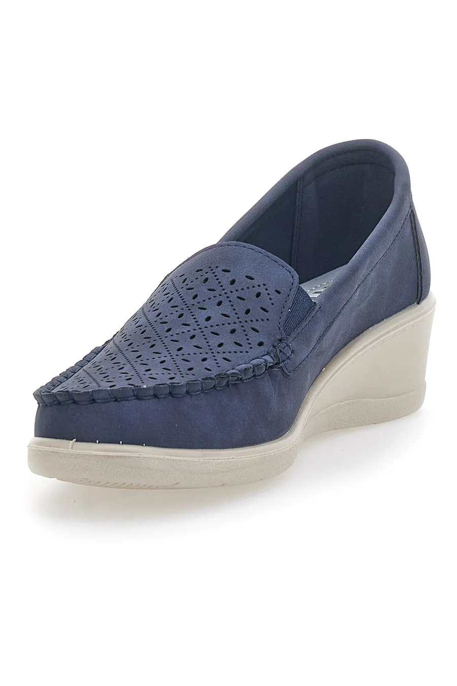 Mocassini con Zeppa Blu Navy Prima Riga 4320
