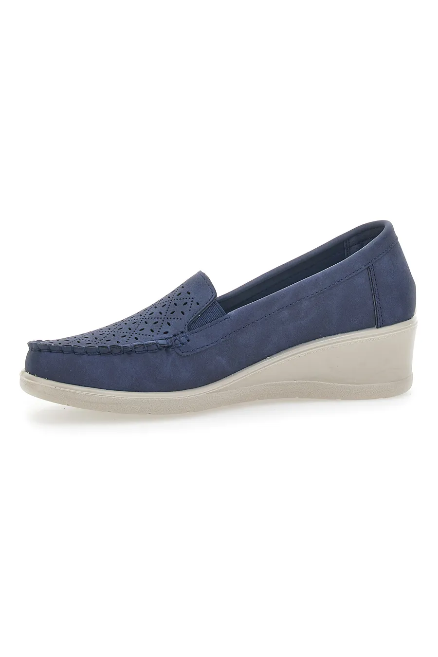 Mocassini con Zeppa Blu Navy Prima Riga 4320