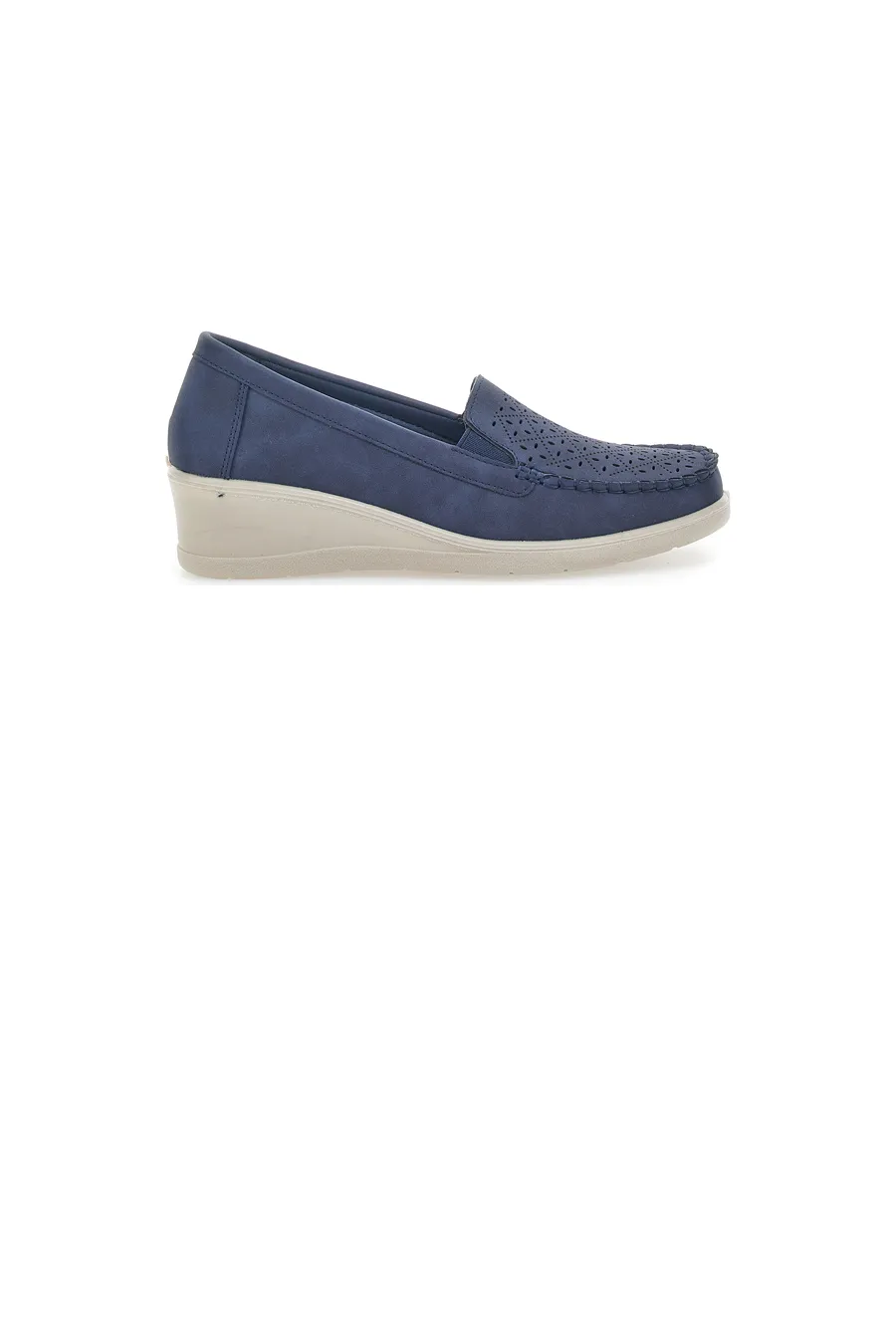 Mocassini con Zeppa Blu Navy Prima Riga 4320
