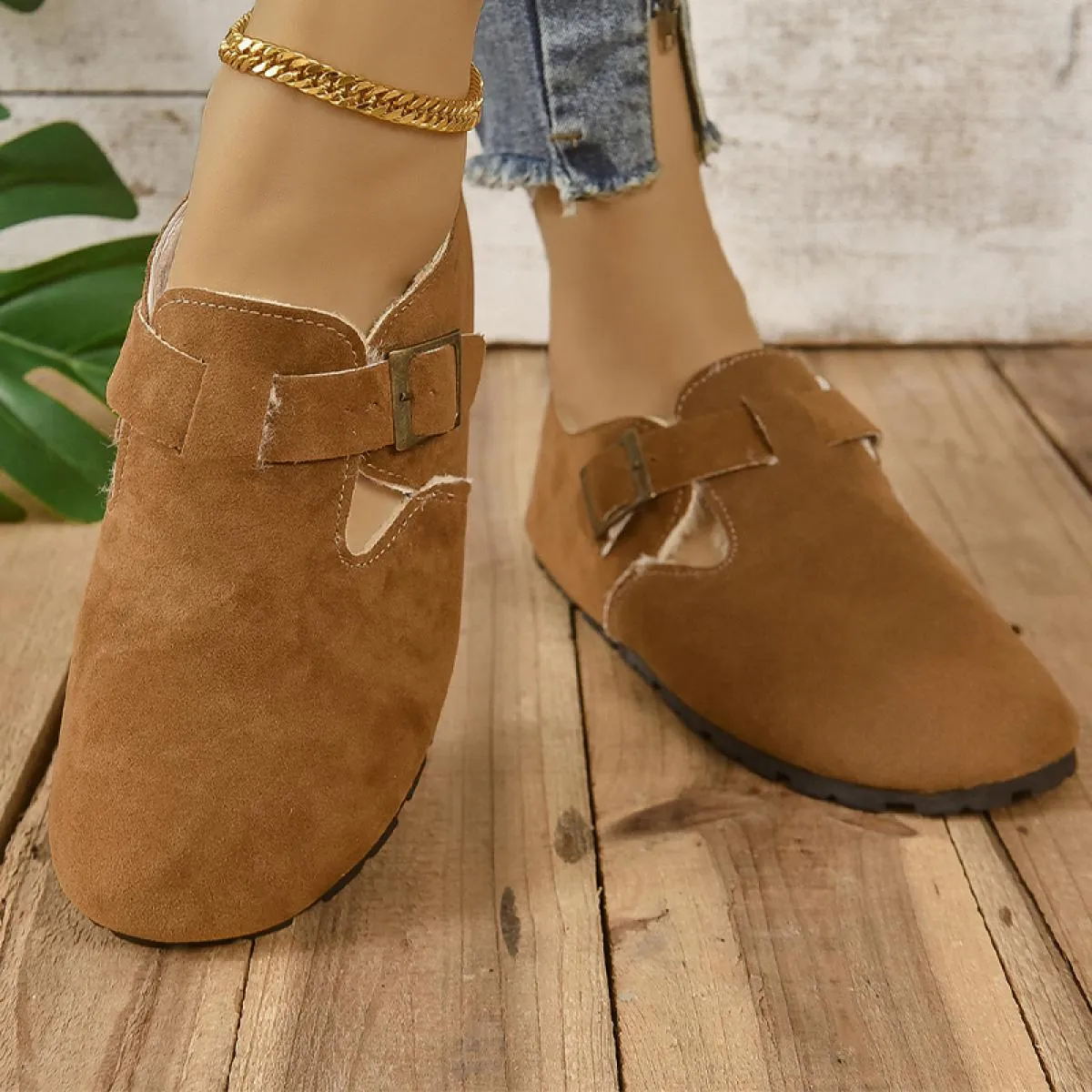 Mocassini in pelle scamosciata Scarpe da donna Stivaletti in pelliccia Stivaletti da neve Casual 2023 Nuovi stivali Chelsea cald