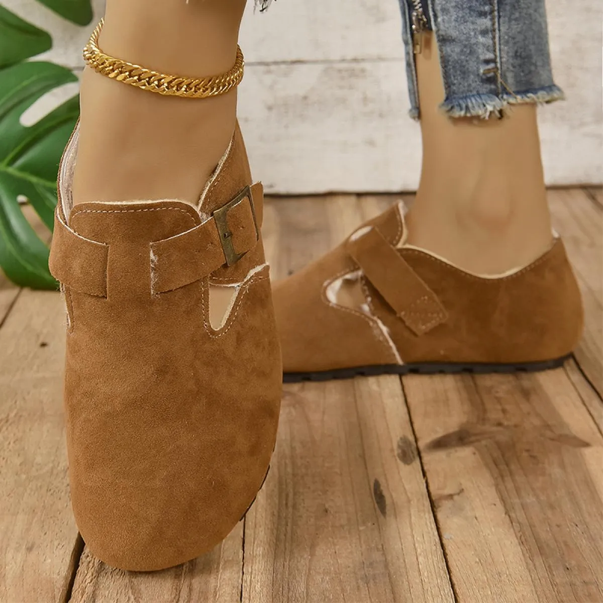 Mocassini in pelle scamosciata Scarpe da donna Stivaletti in pelliccia Stivaletti da neve Casual 2023 Nuovi stivali Chelsea cald