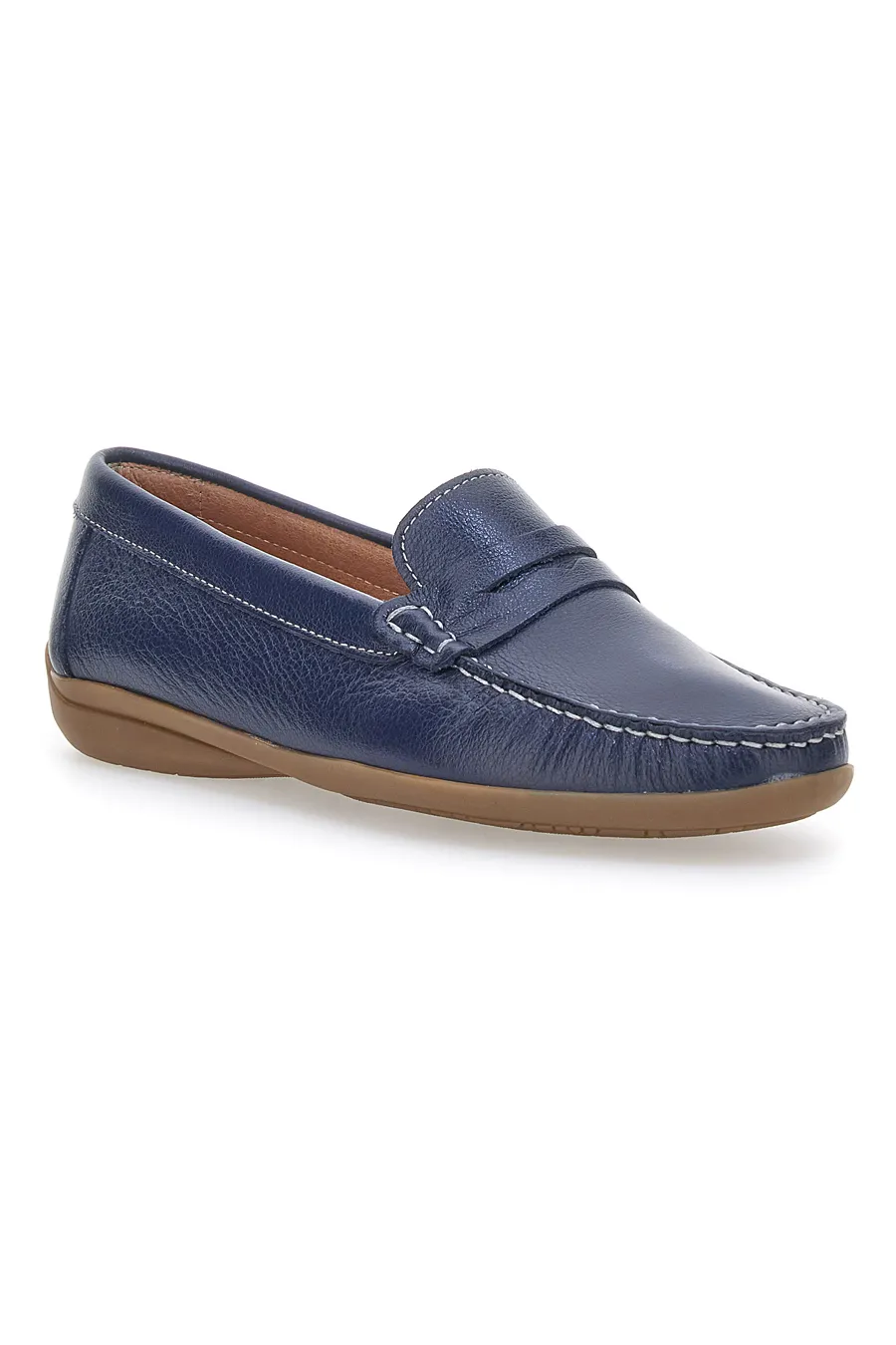 Mocassini in Vera Pelle Mocassino Italiano 56 Blu
