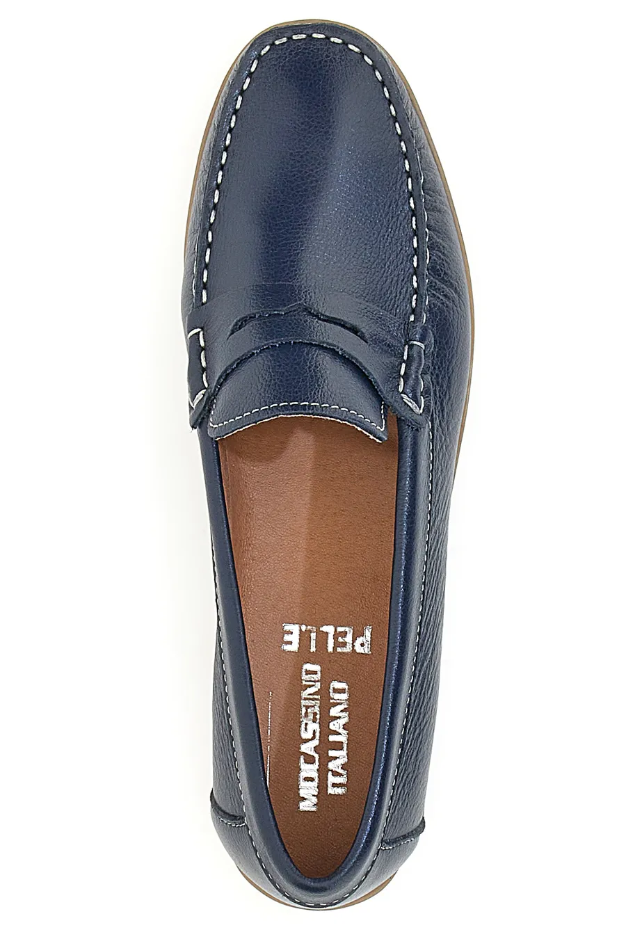 Mocassini in Vera Pelle Mocassino Italiano 56 Blu