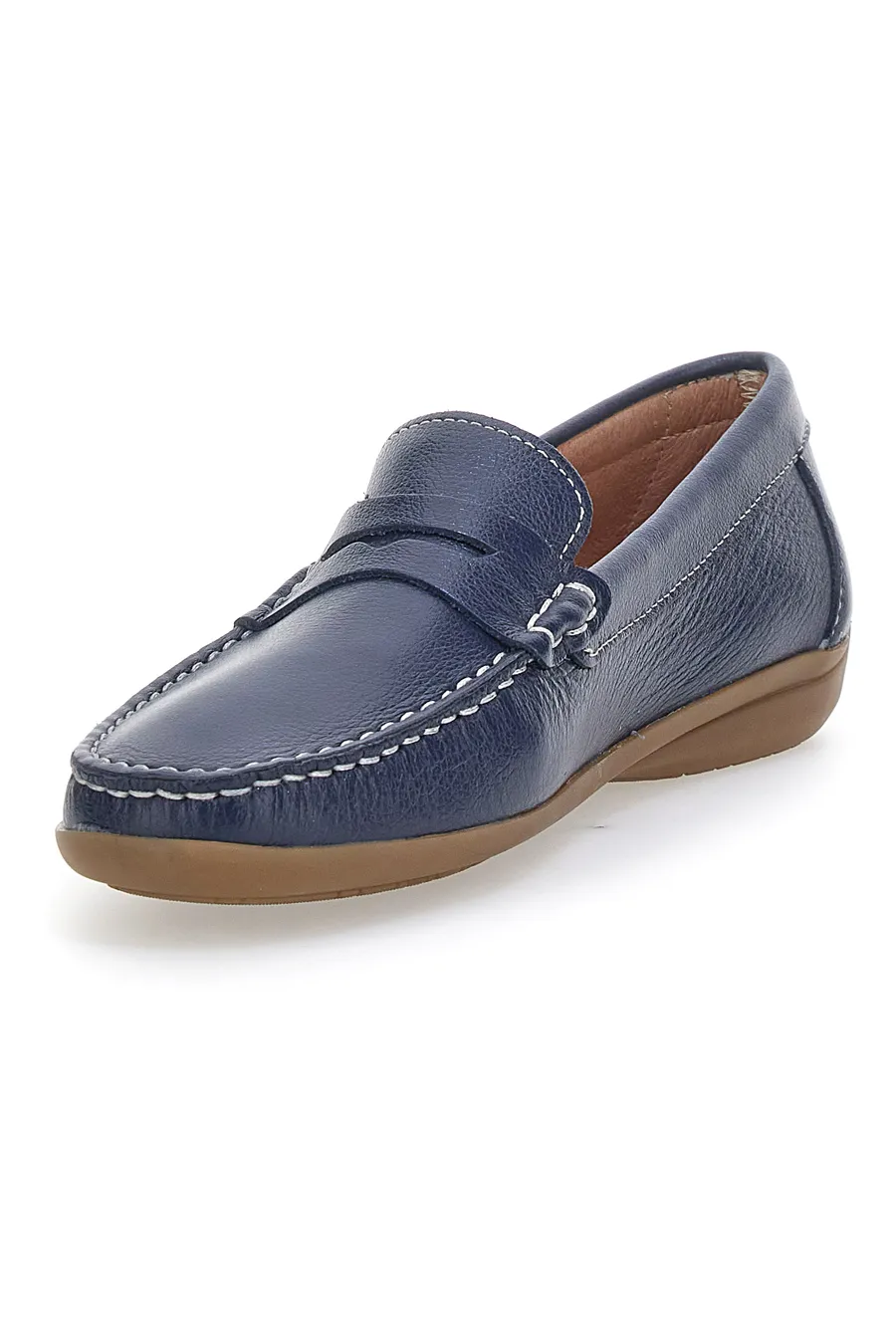 Mocassini in Vera Pelle Mocassino Italiano 56 Blu