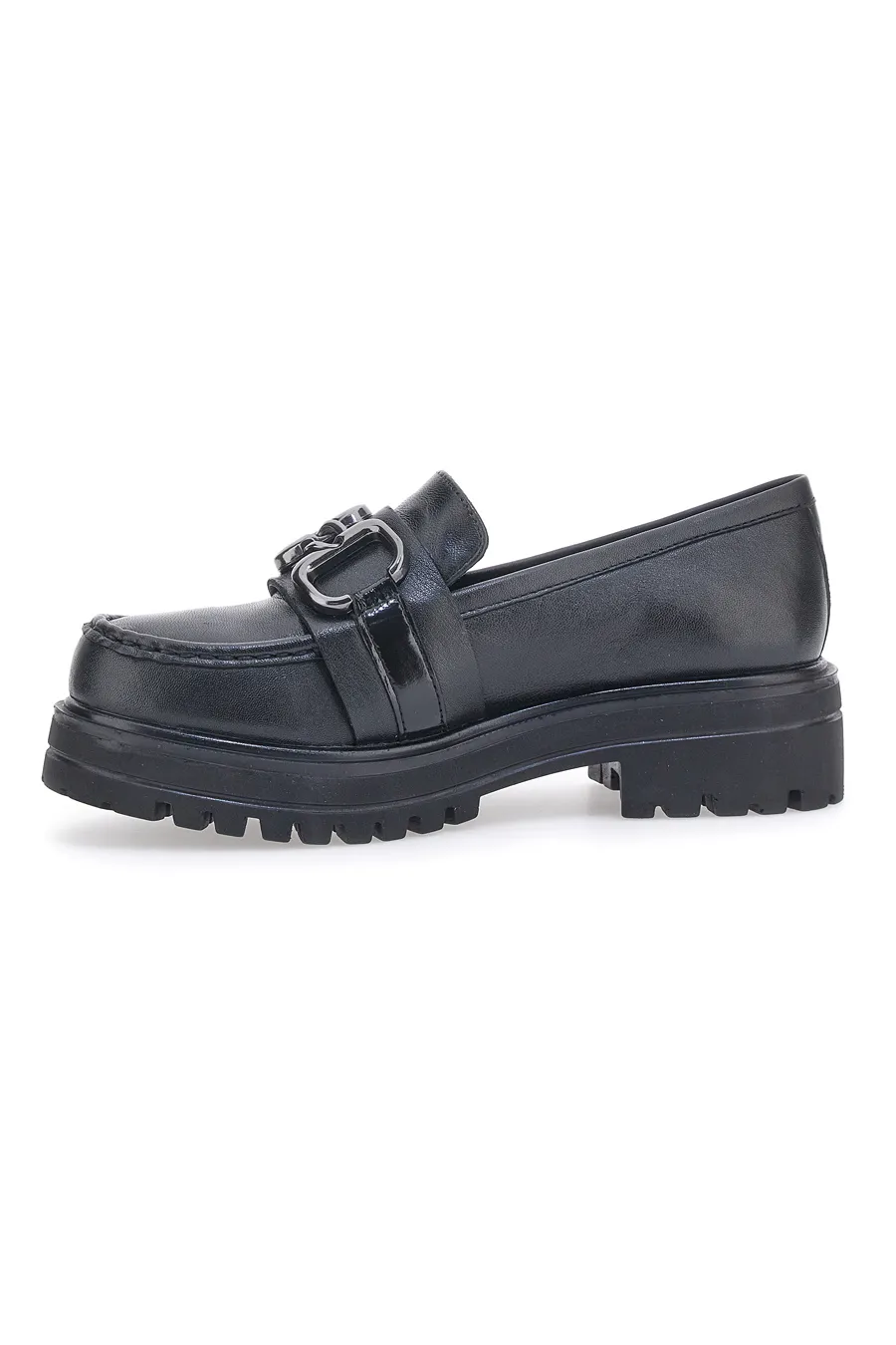 Mocassini Neri in Pelle con Platform Pittarello 14118B