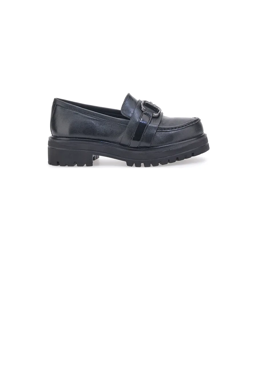 Mocassini Neri in Pelle con Platform Pittarello 14118B