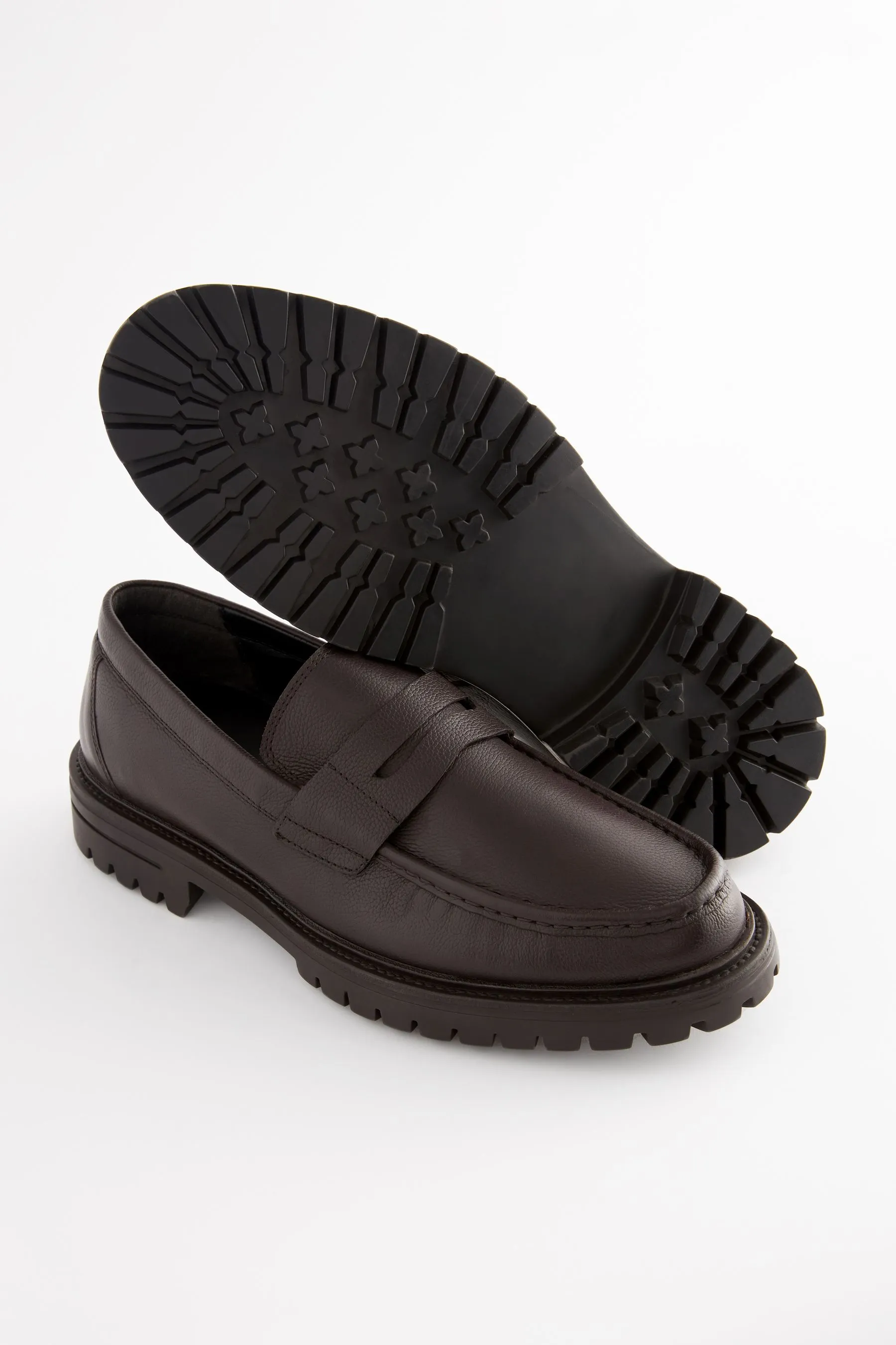 Mocassini saddle in pelle con suole a carrarmato