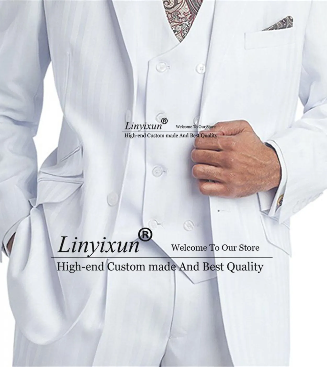Moda bianco 3 pezzi slim fit abiti da uomo con risvolto a punta ultimo stile per smoking da sposa giacca maschile pantaloni gile