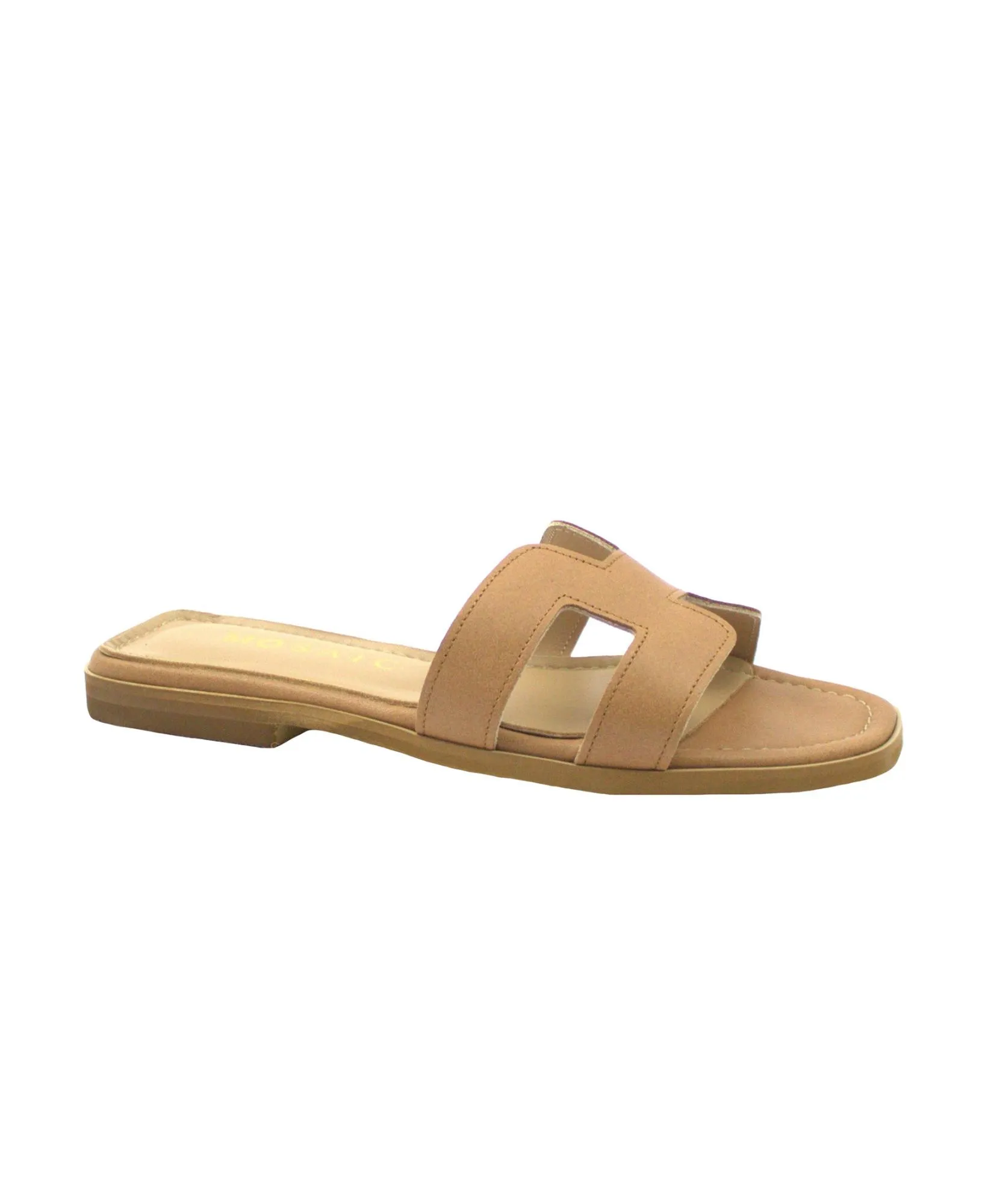 MOSAIC JOY tan marrone cuoio scarpe ciabatte donna pelle