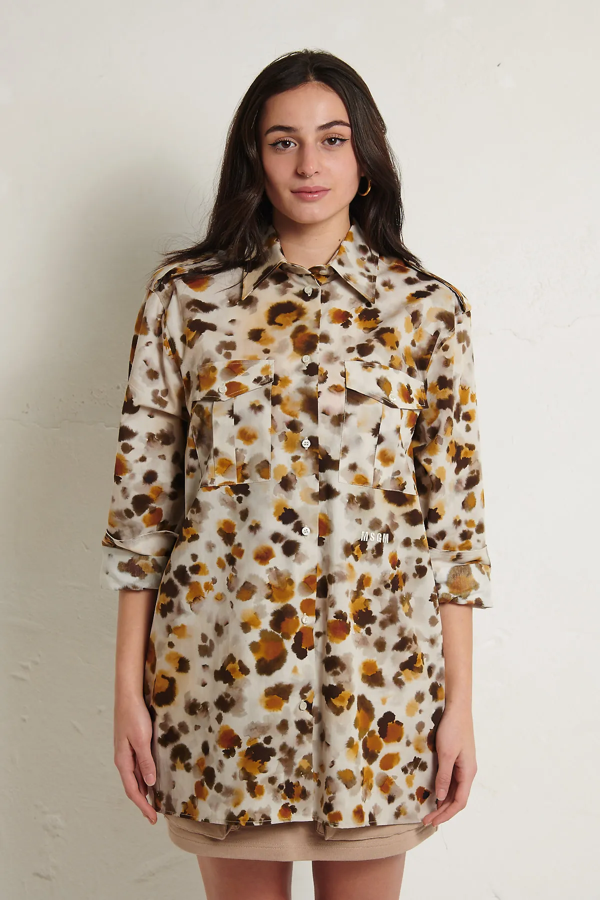 MSGM Camicia camouflage over