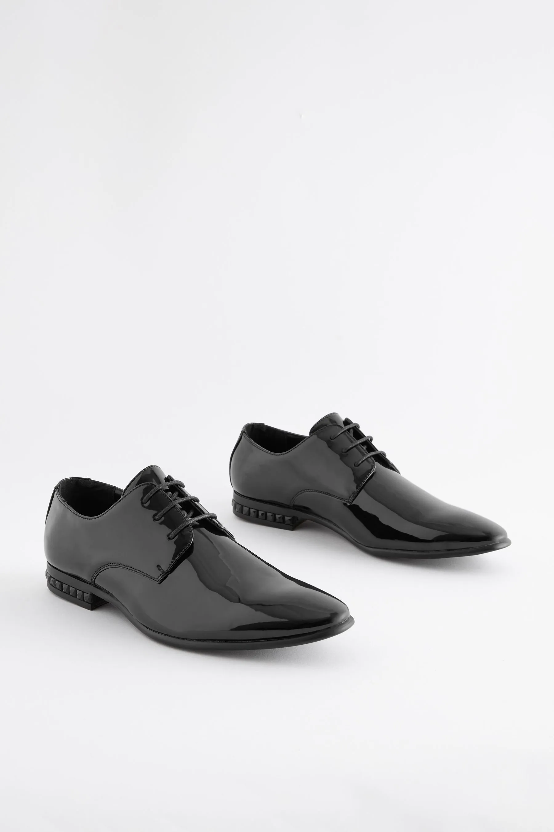 Nero  - Scarpe Derby in vernice con strass