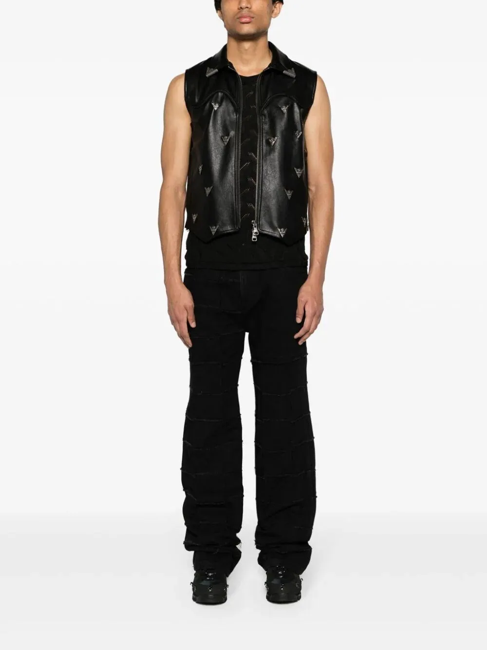 `New Patchwork` Wide Leg Jeans