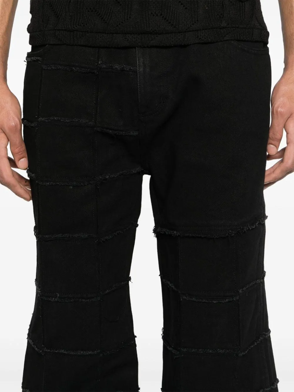 `New Patchwork` Wide Leg Jeans