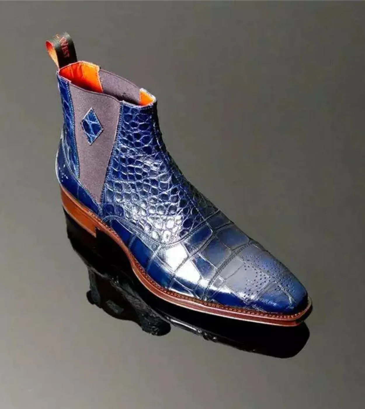 Nuovi stivaletti Chelsea da uomo blu Stivaletti slipon con punta quadrata per uomo con spedizione gratuita Botas De Hombre Uomo