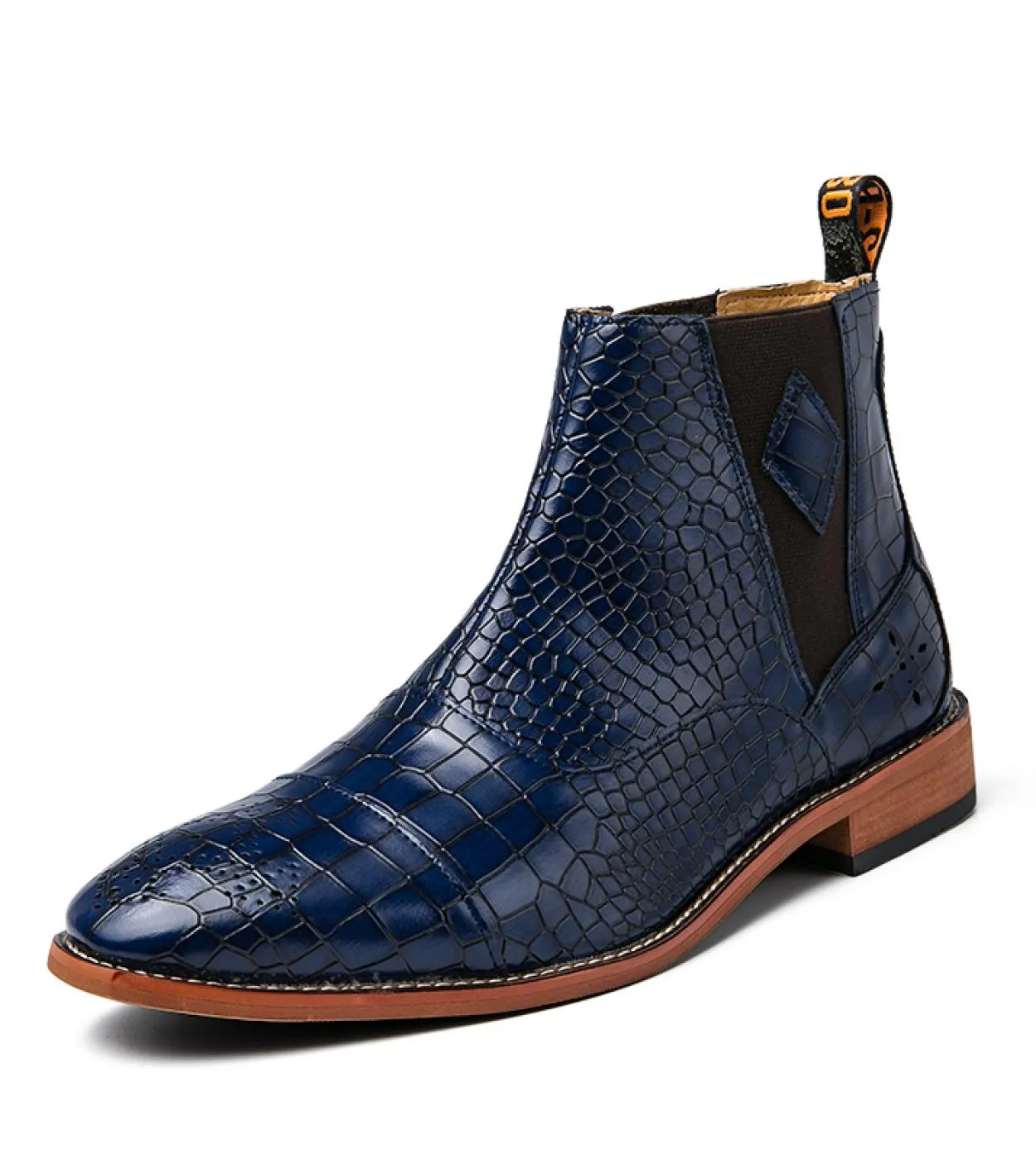 Nuovi stivaletti Chelsea da uomo blu Stivaletti slipon con punta quadrata per uomo con spedizione gratuita Botas De Hombre Uomo