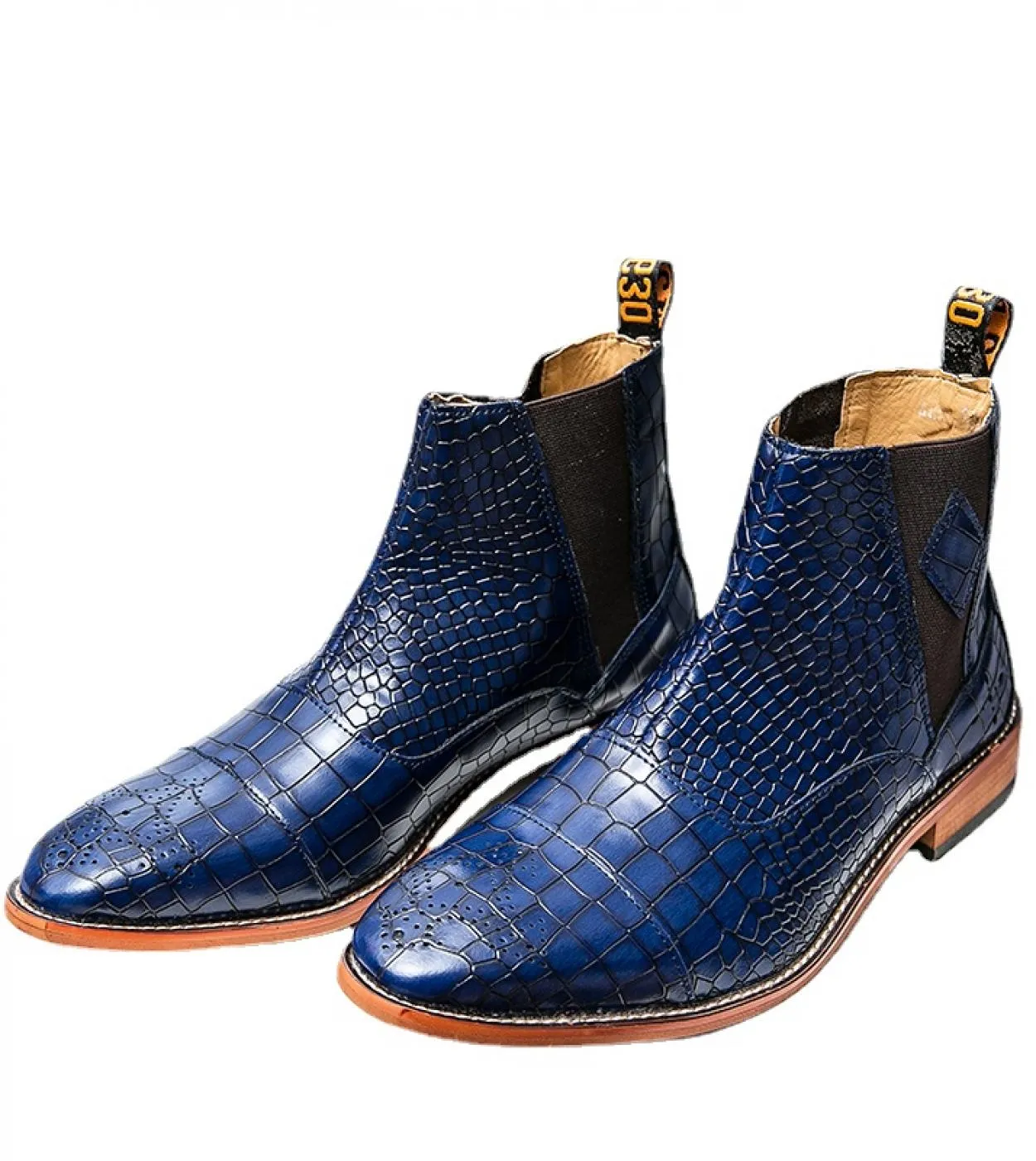 Nuovi stivaletti Chelsea da uomo blu Stivaletti slipon con punta quadrata per uomo con spedizione gratuita Botas De Hombre Uomo