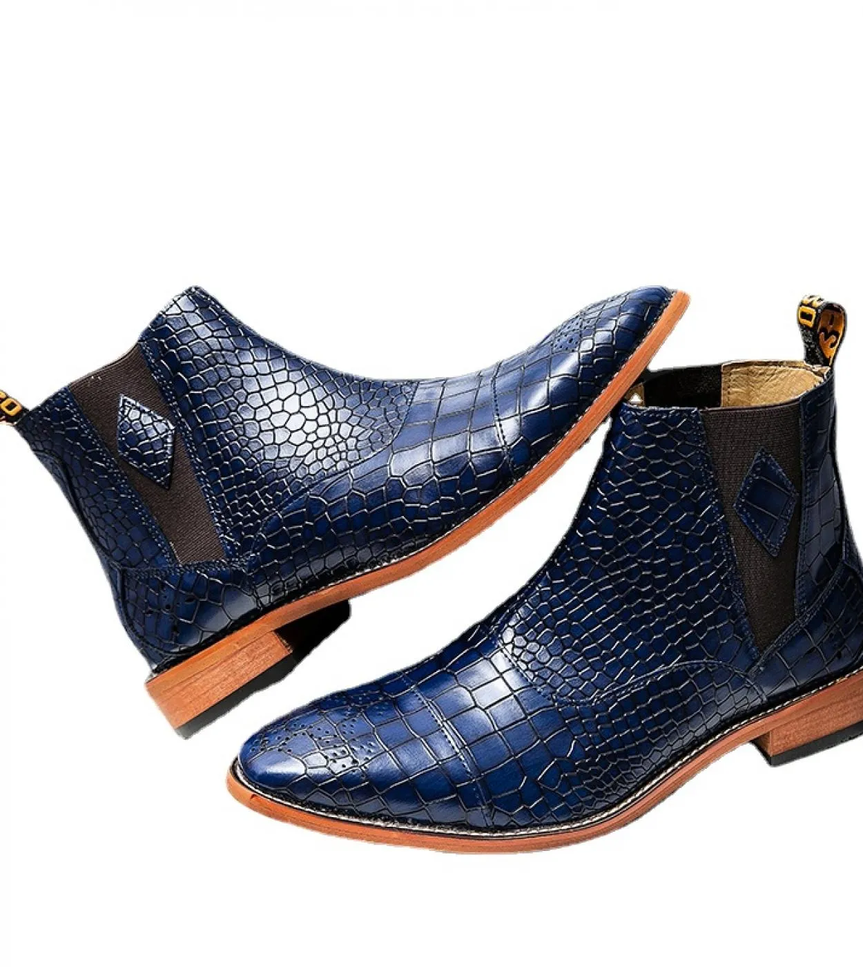 Nuovi stivaletti Chelsea da uomo blu Stivaletti slipon con punta quadrata per uomo con spedizione gratuita Botas De Hombre Uomo
