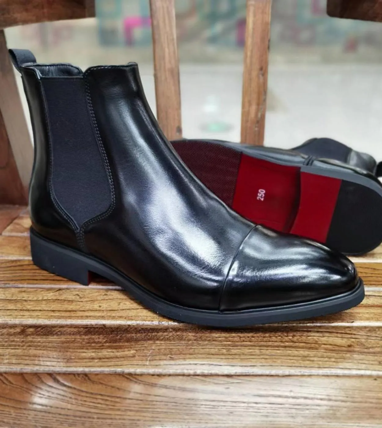Nuovi stivaletti Chelsea neri da uomo con suola rossa punta quadrata slip on stivaletti da uomo daffari spedizione gratuita Bot