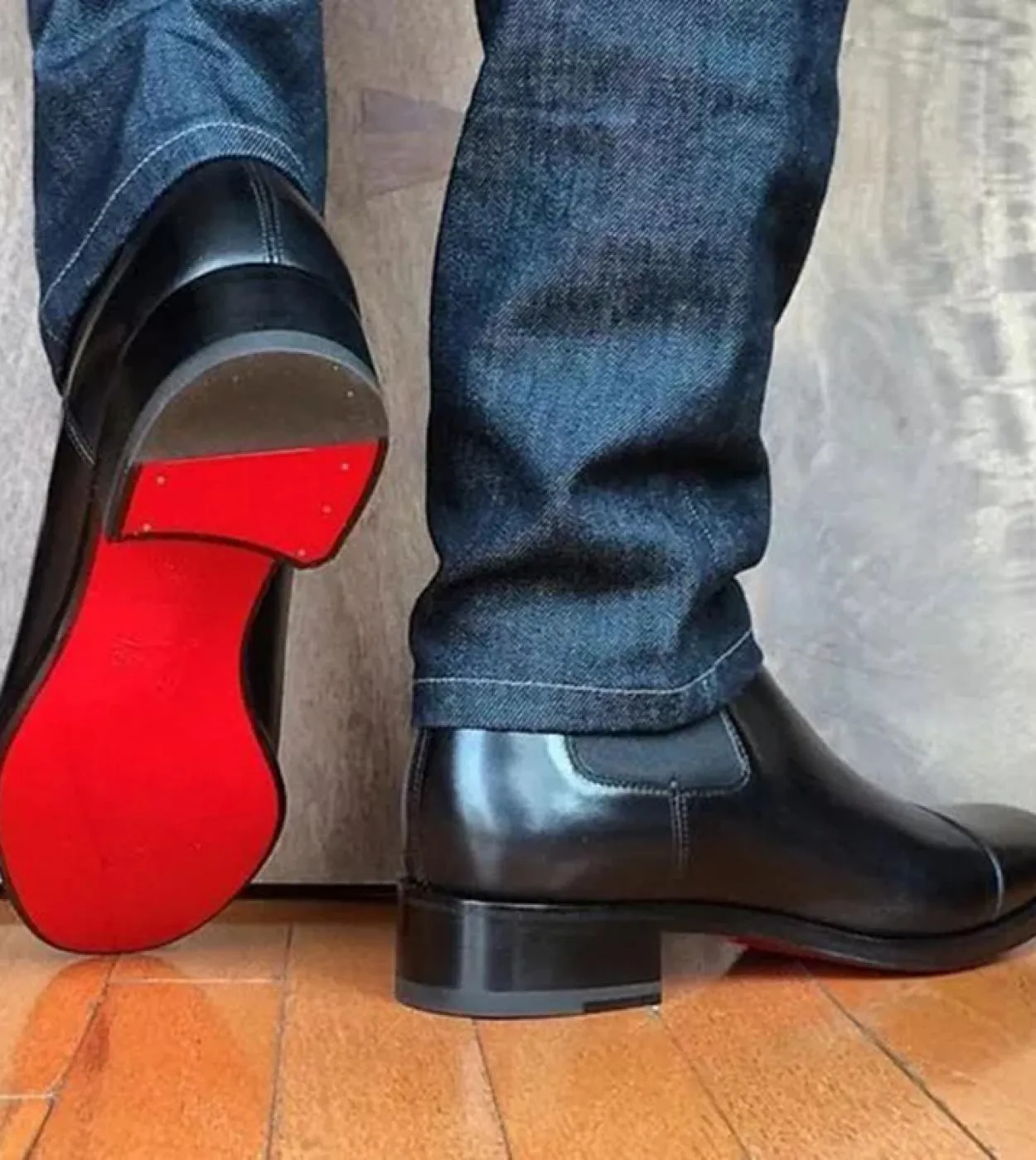 Nuovi stivaletti Chelsea neri da uomo con suola rossa punta quadrata slip on stivaletti da uomo daffari spedizione gratuita Bot