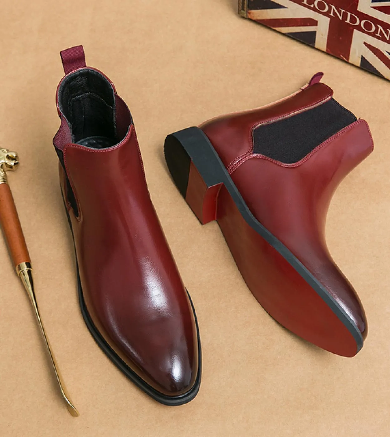 Nuovi stivaletti Chelsea neri da uomo con suola rossa punta quadrata slip on stivaletti da uomo daffari spedizione gratuita Bot