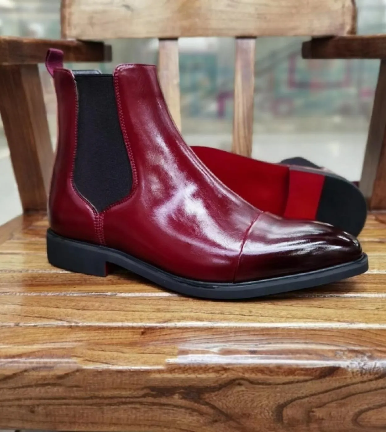 Nuovi stivaletti Chelsea neri da uomo con suola rossa punta quadrata slip on stivaletti da uomo daffari spedizione gratuita Bot