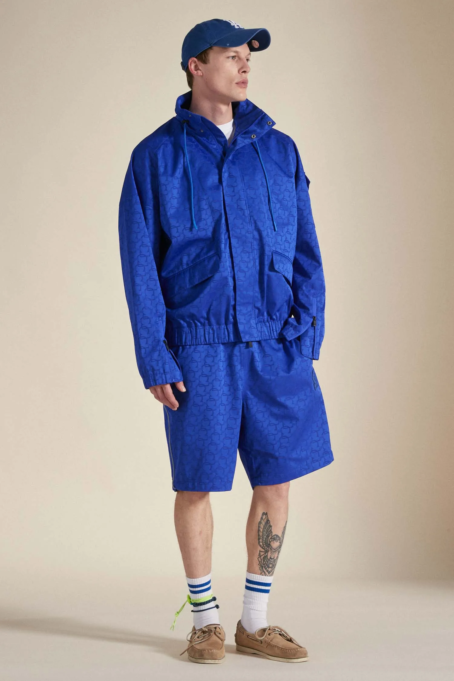 OCEAN – Giacca blu full zip in jacquard