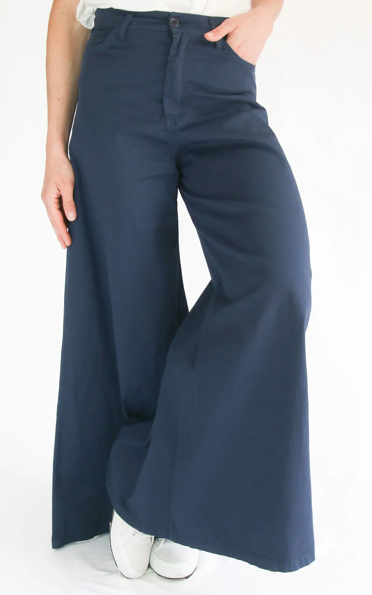 Off-on – Pantalone Kate wide leg – Blu