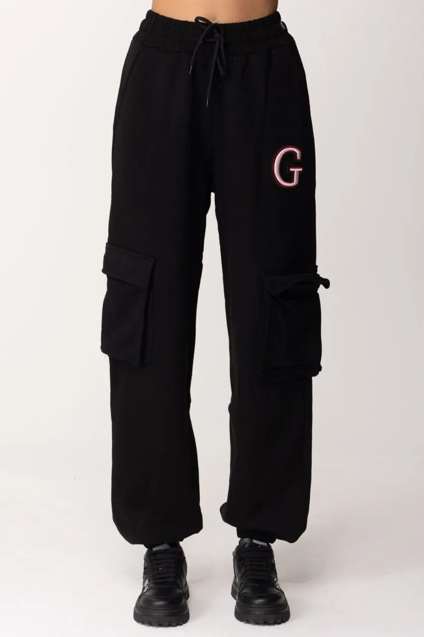 Pantaloni cargo in felpa Nero