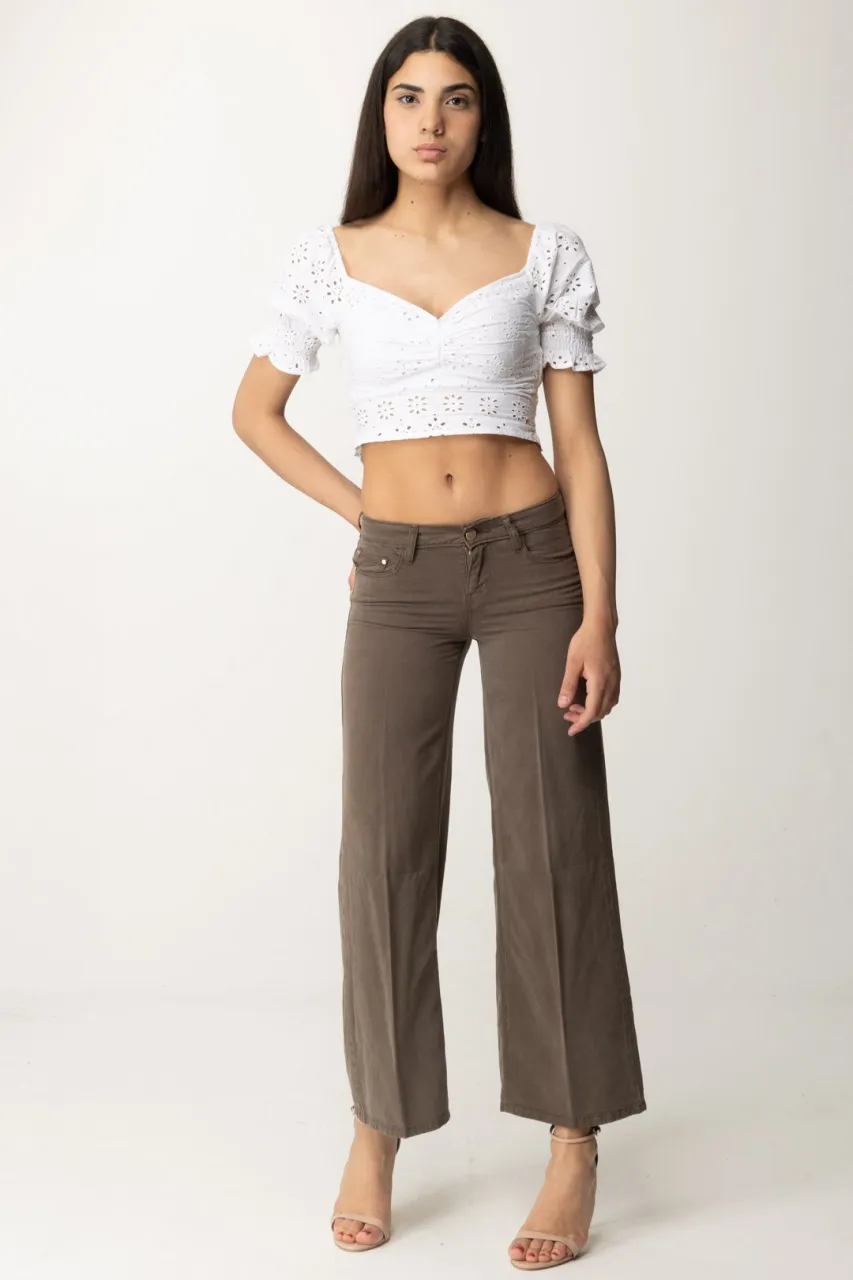 Pantaloni wide leg GENERAL BROWN