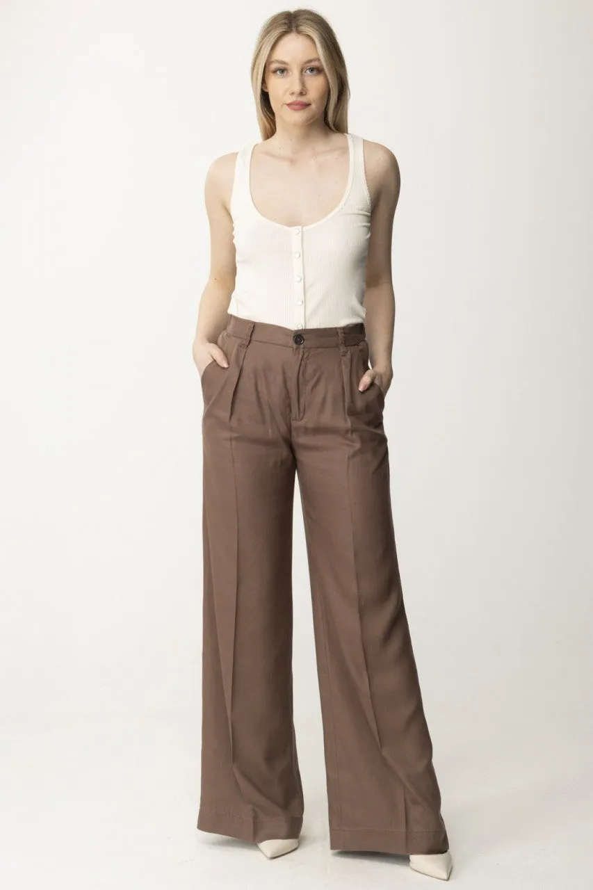 Pantaloni wide leg MARRONE CASTANO