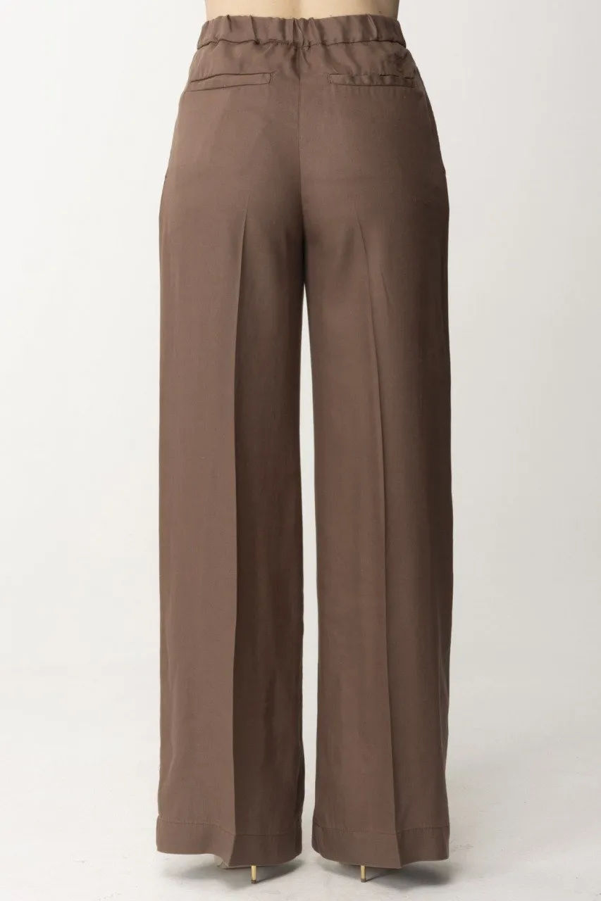 Pantaloni wide leg MARRONE CASTANO