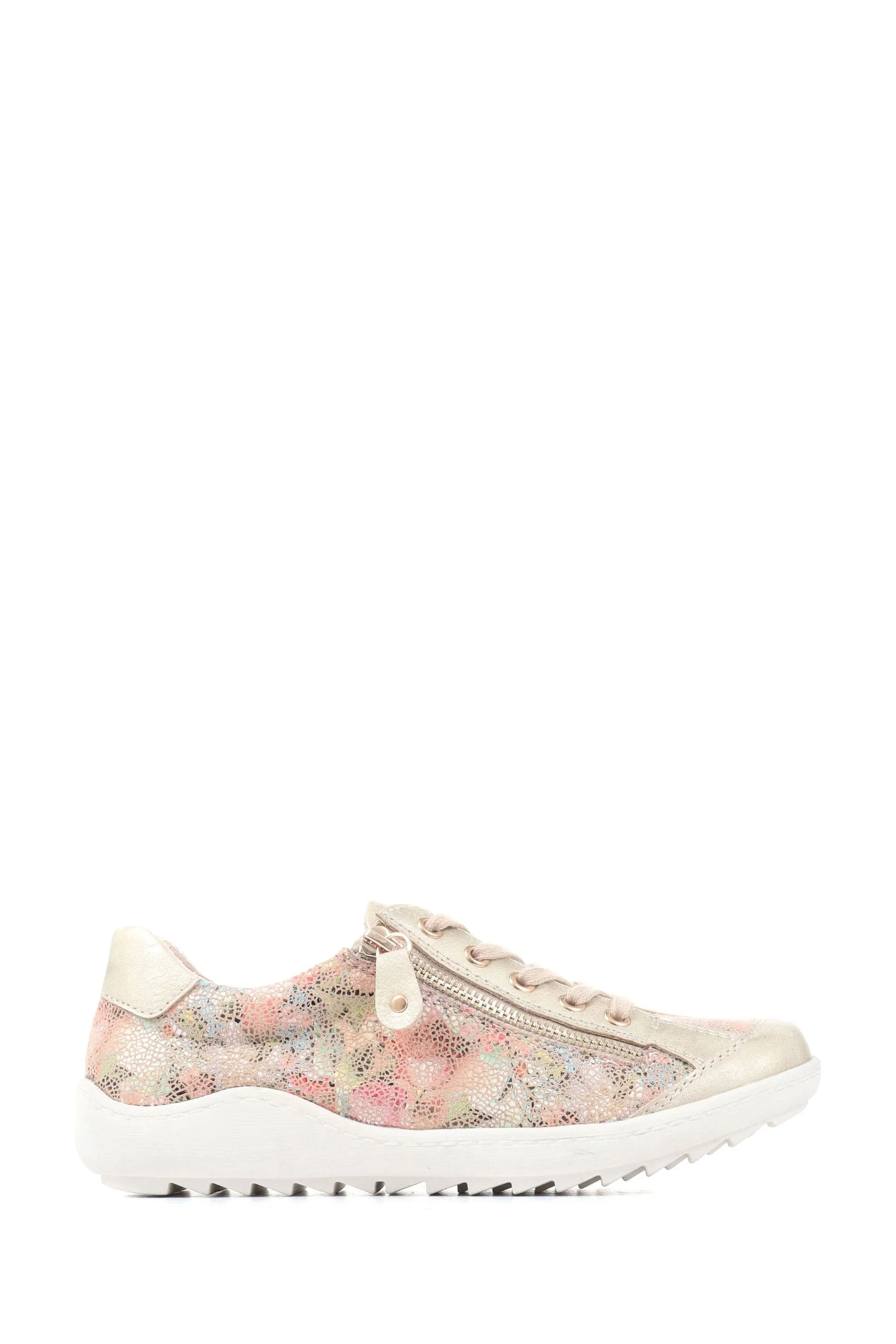Pavers Oro - Scarpe da ginnastica stringate con fiori