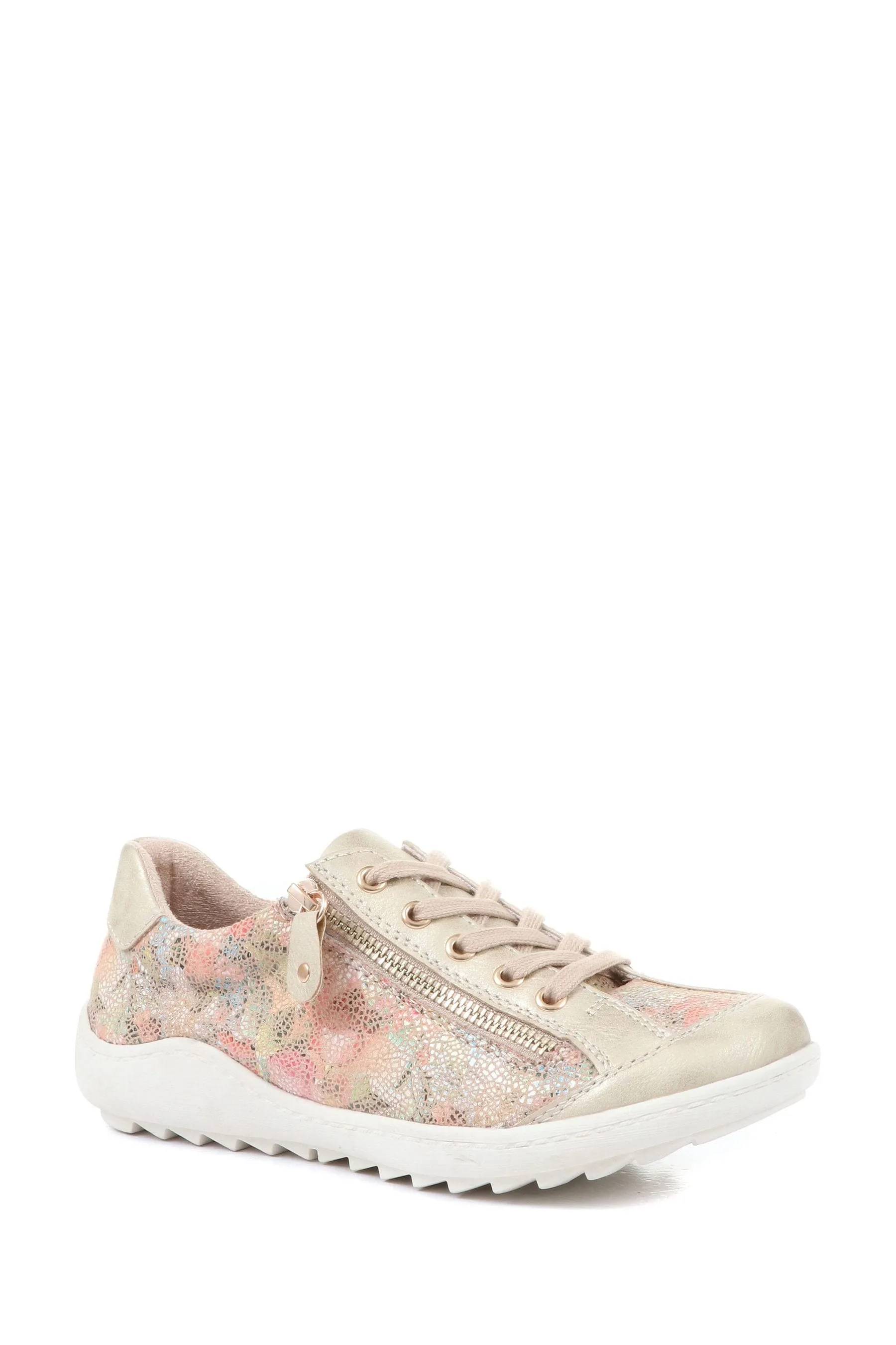 Pavers Oro - Scarpe da ginnastica stringate con fiori
