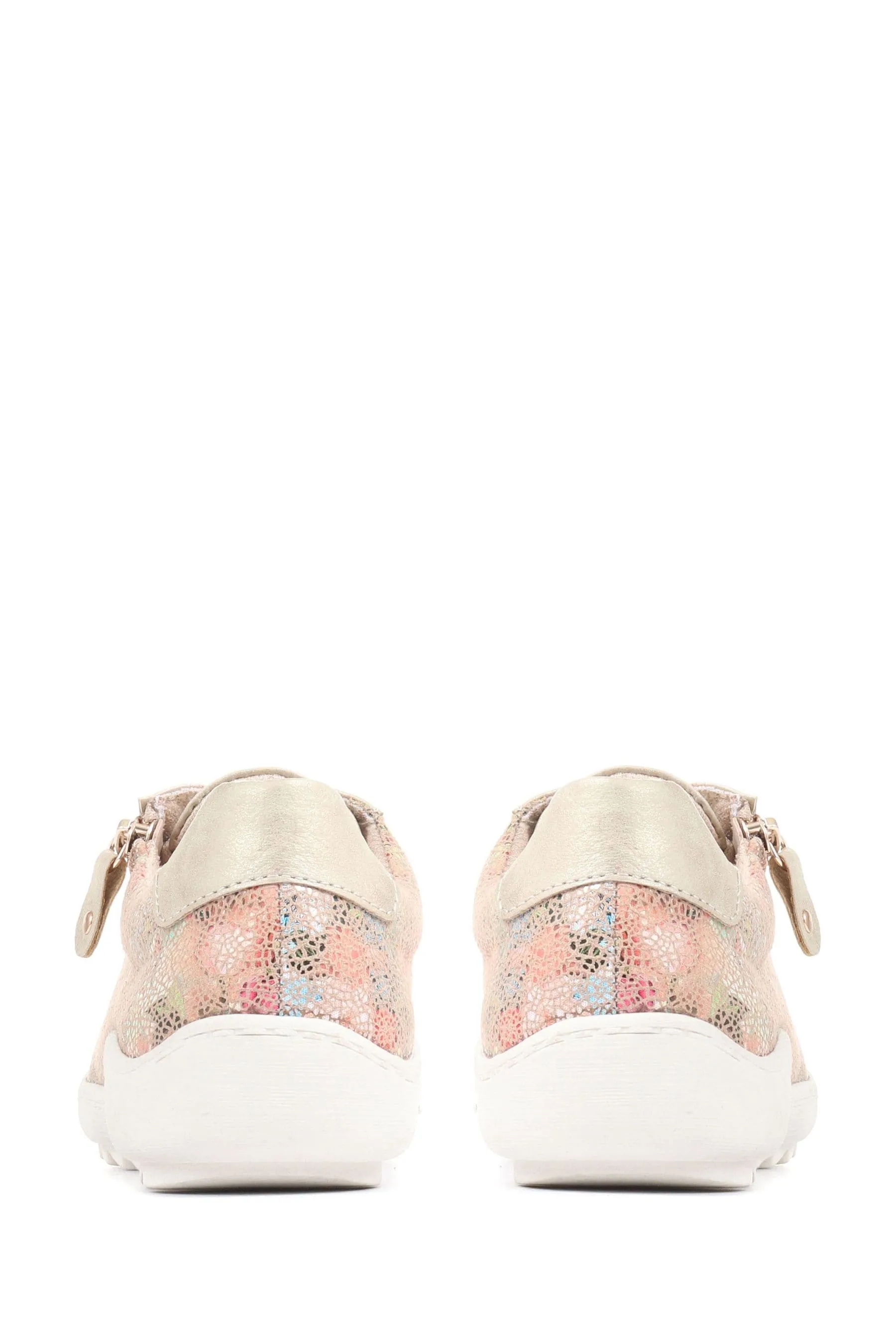Pavers Oro - Scarpe da ginnastica stringate con fiori