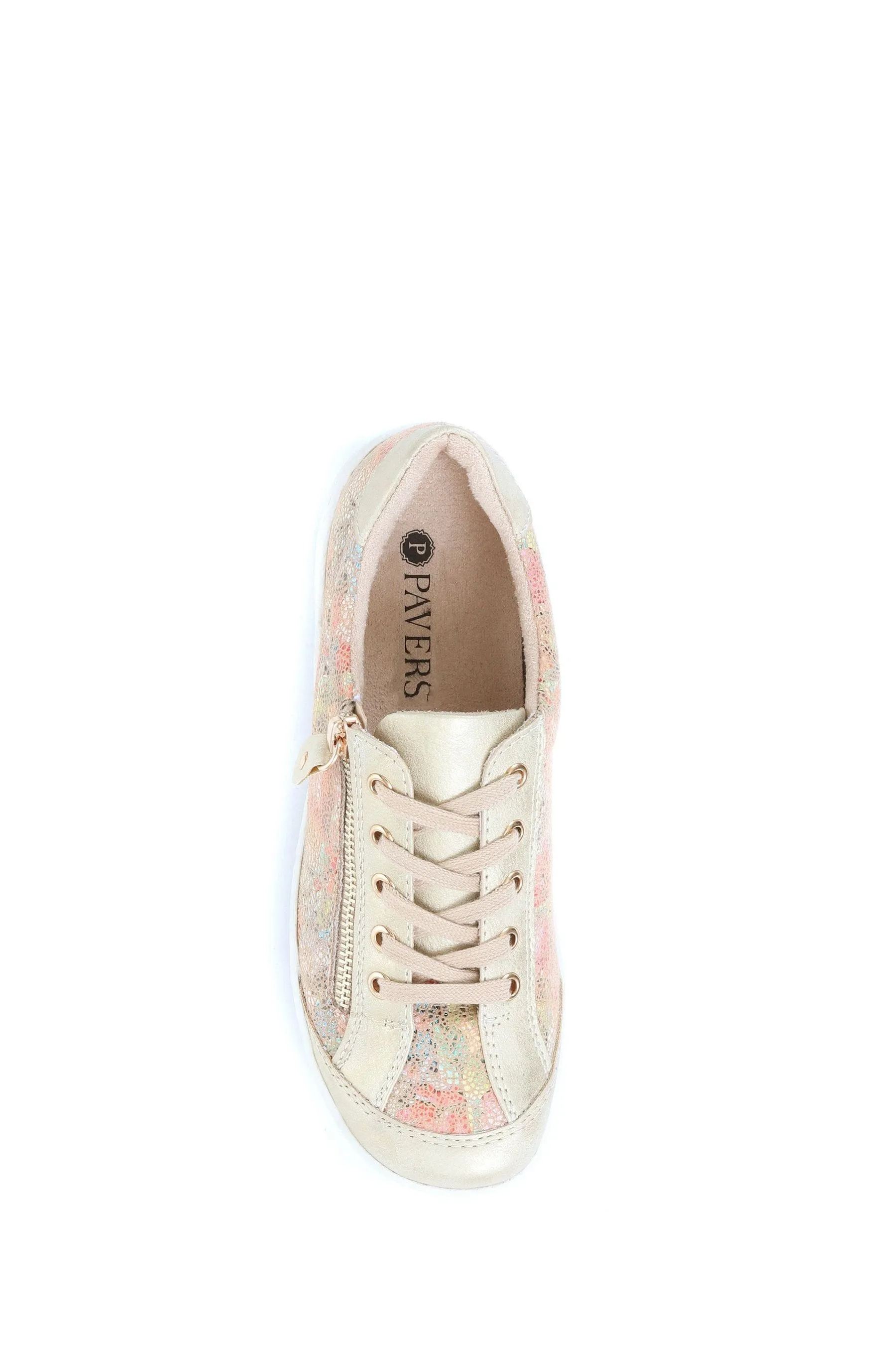Pavers Oro - Scarpe da ginnastica stringate con fiori