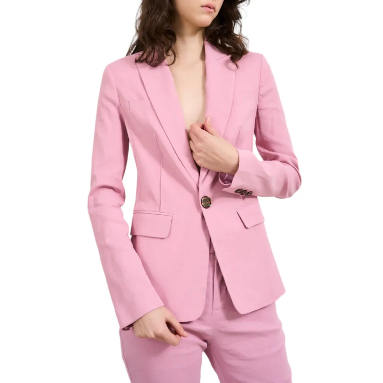 Pinko giacca rosa in lino